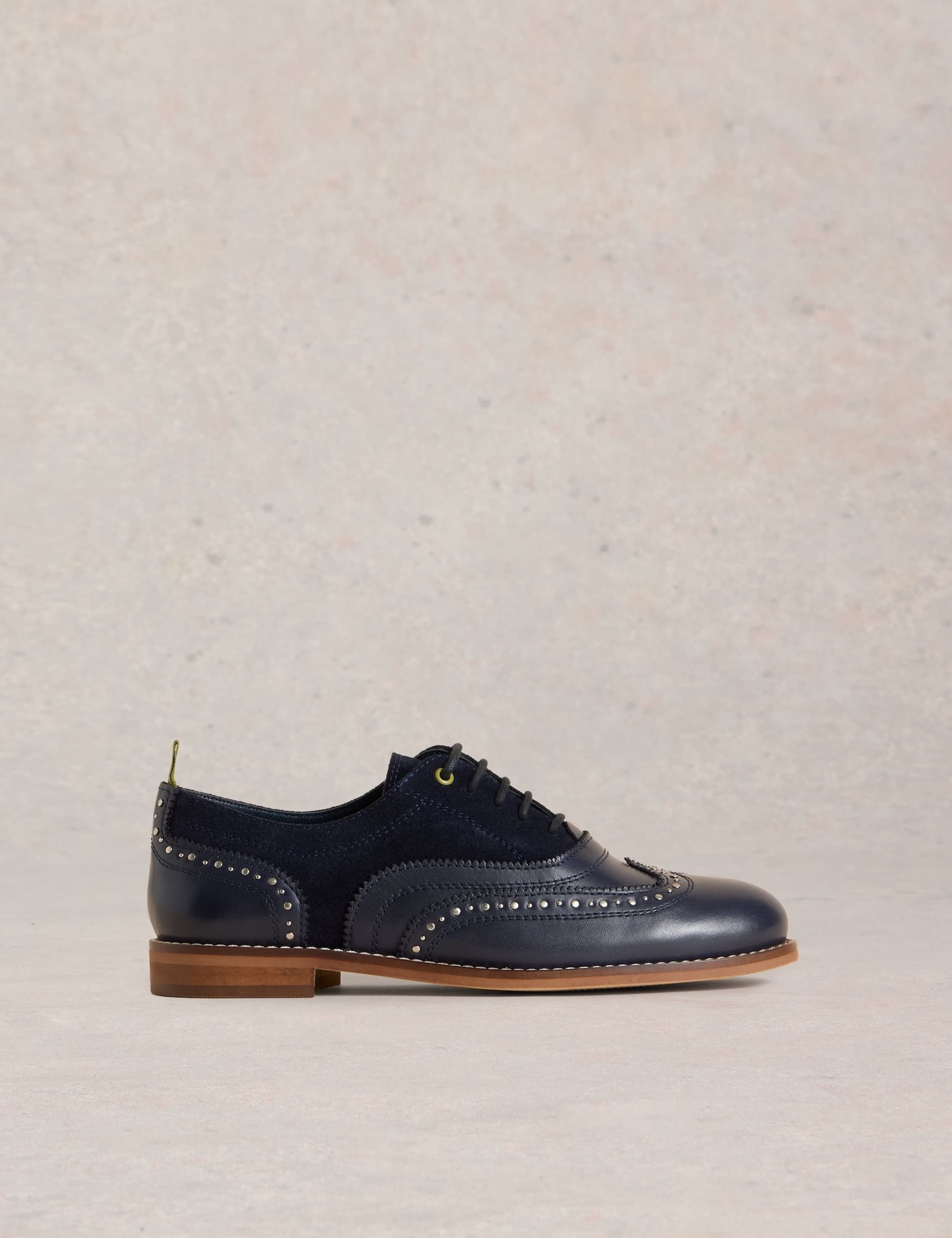 Leather Studded Flat Brogues