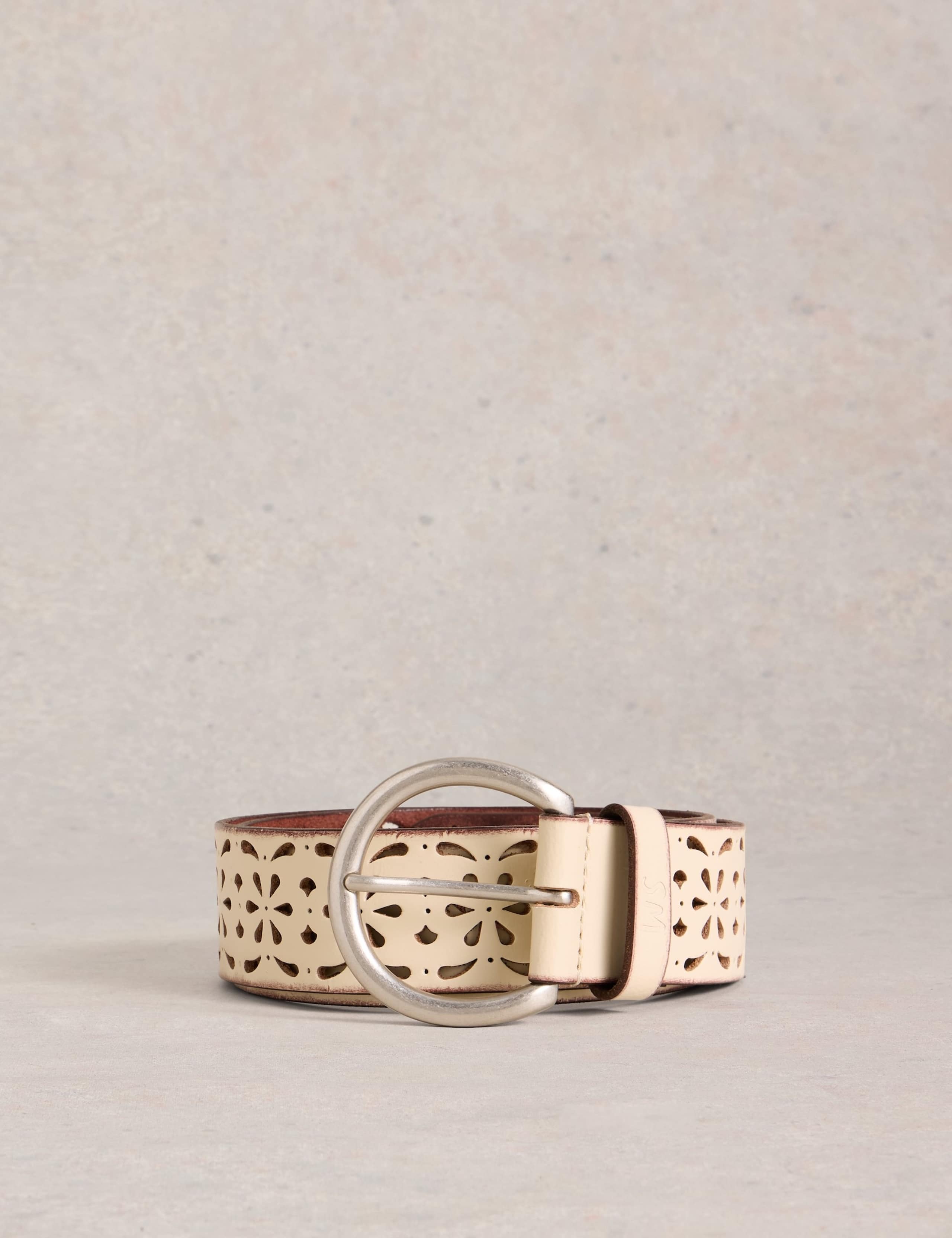 Leather Floral Jeans Belt