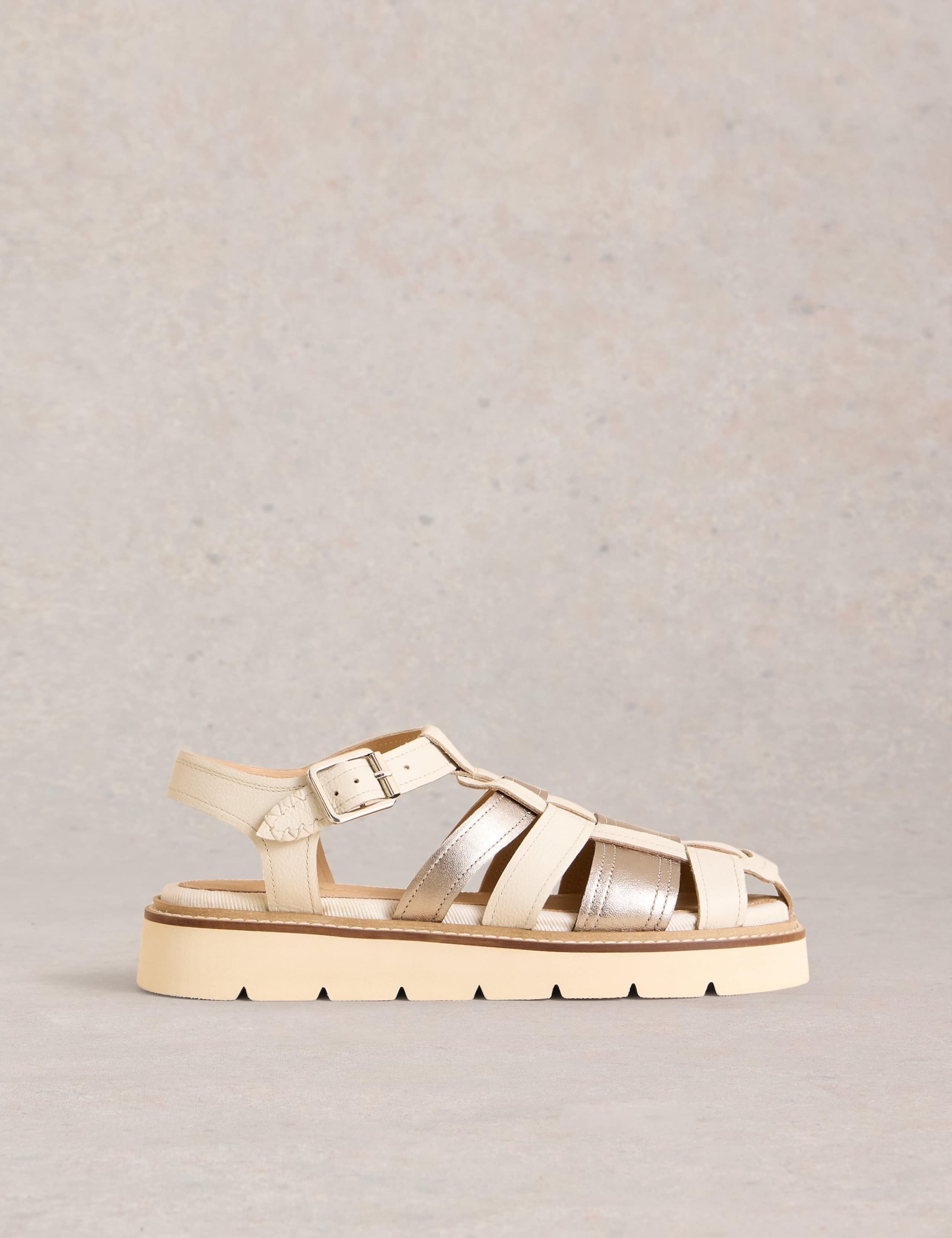 Leather Buckle Ankle Strap Flat Sandals