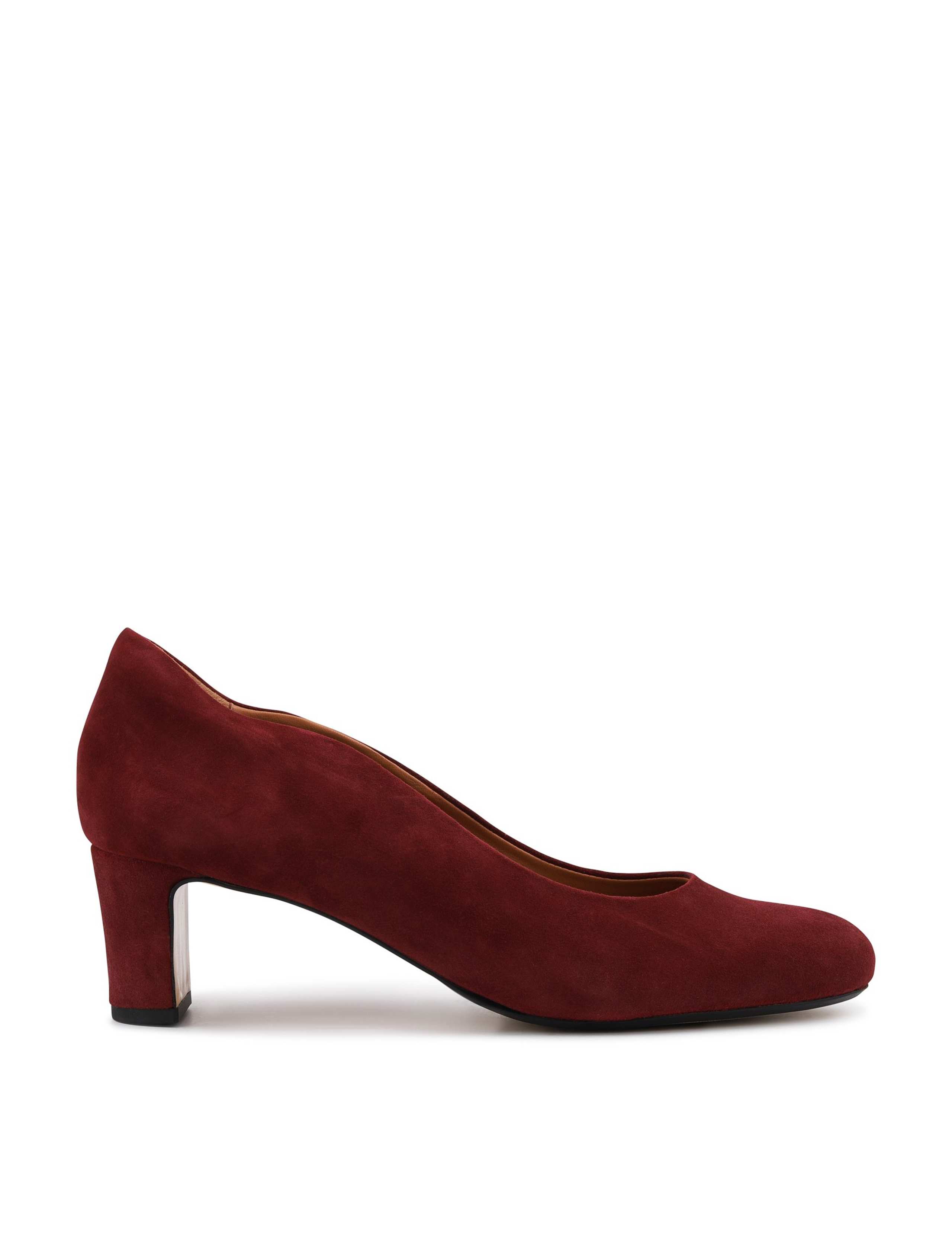 Suede Block Heel Court Shoes
