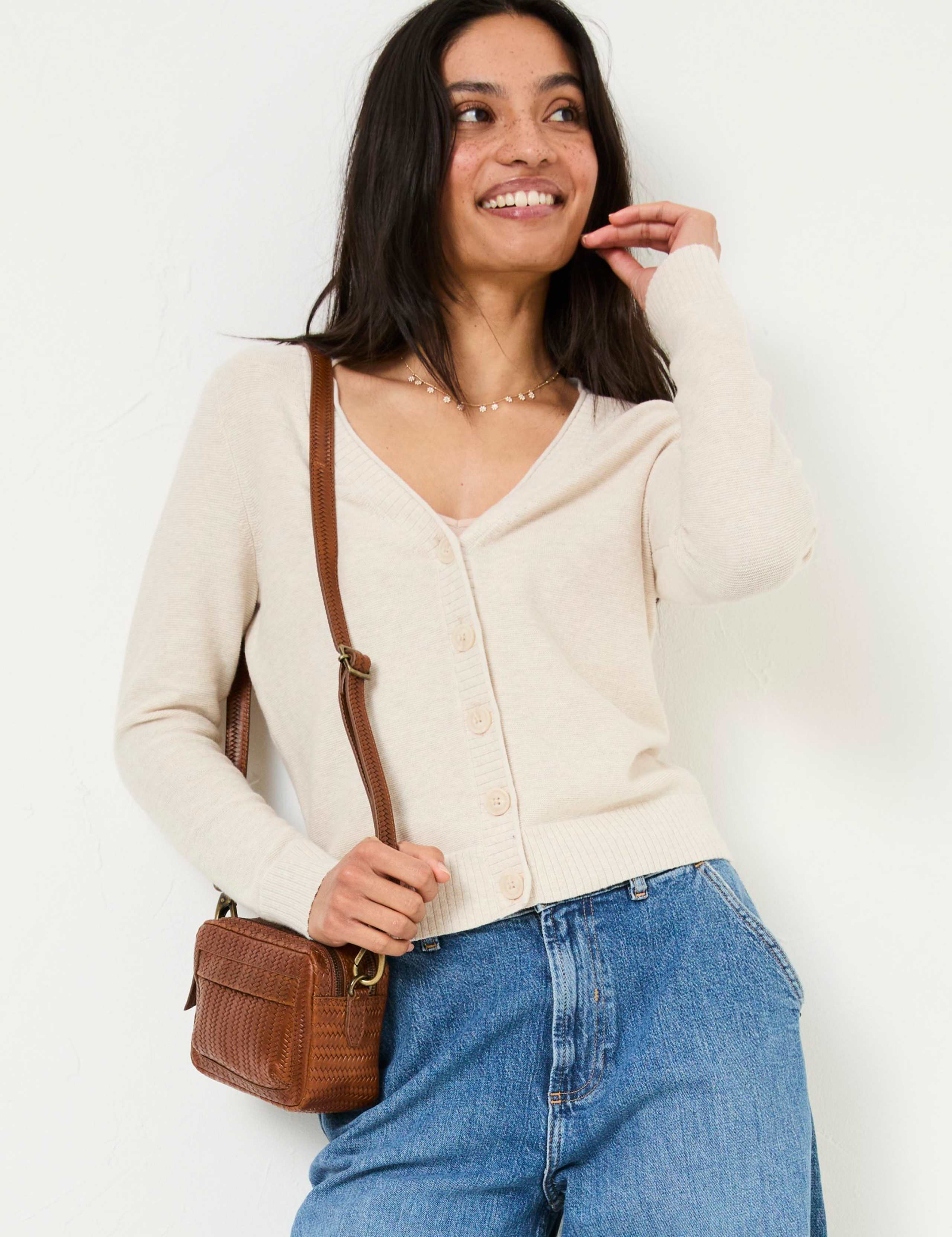Pure Cotton V-Neck Cardigan