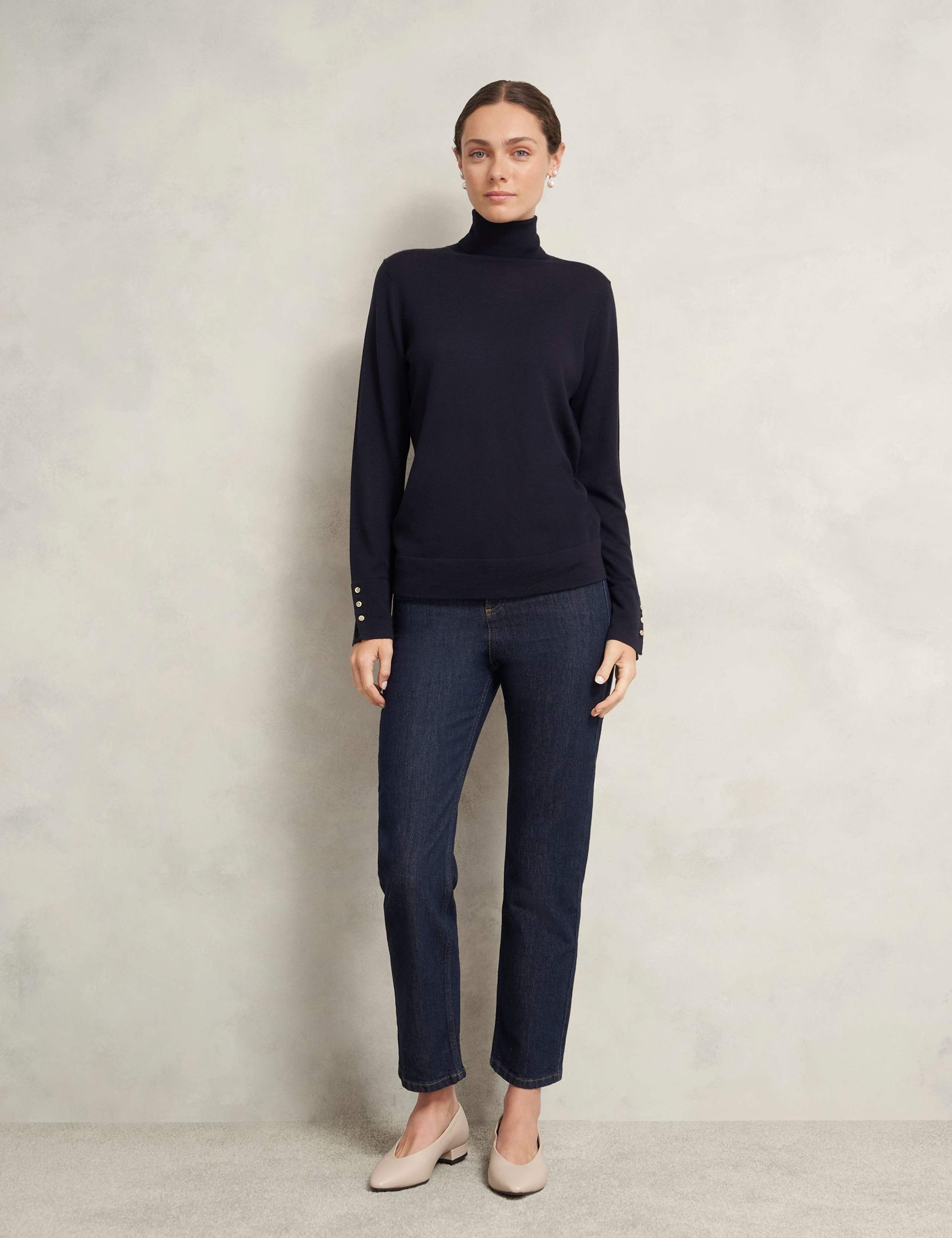 Pure Merino Wool Roll Neck Jumper