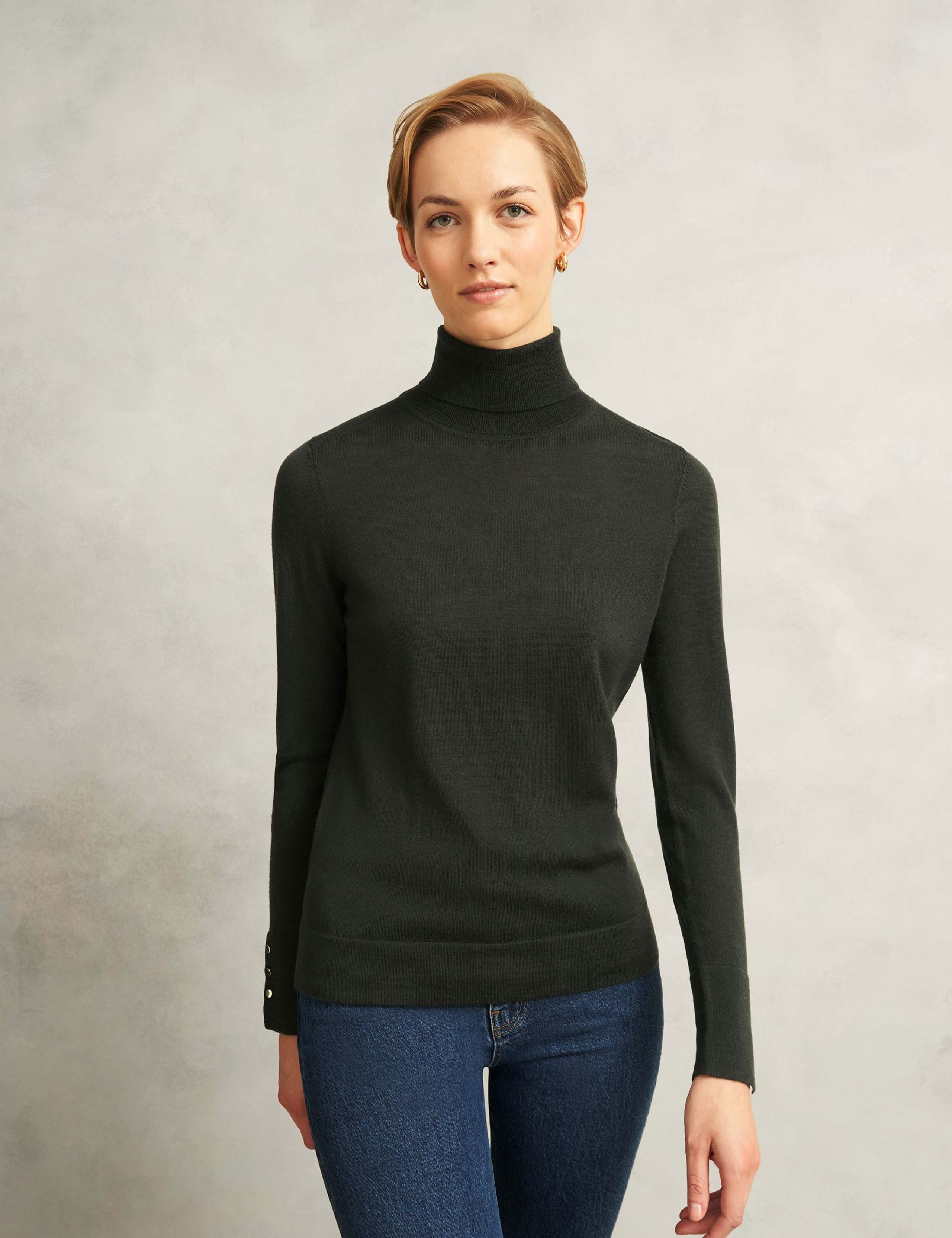 Pure Merino Wool Roll Neck Jumper