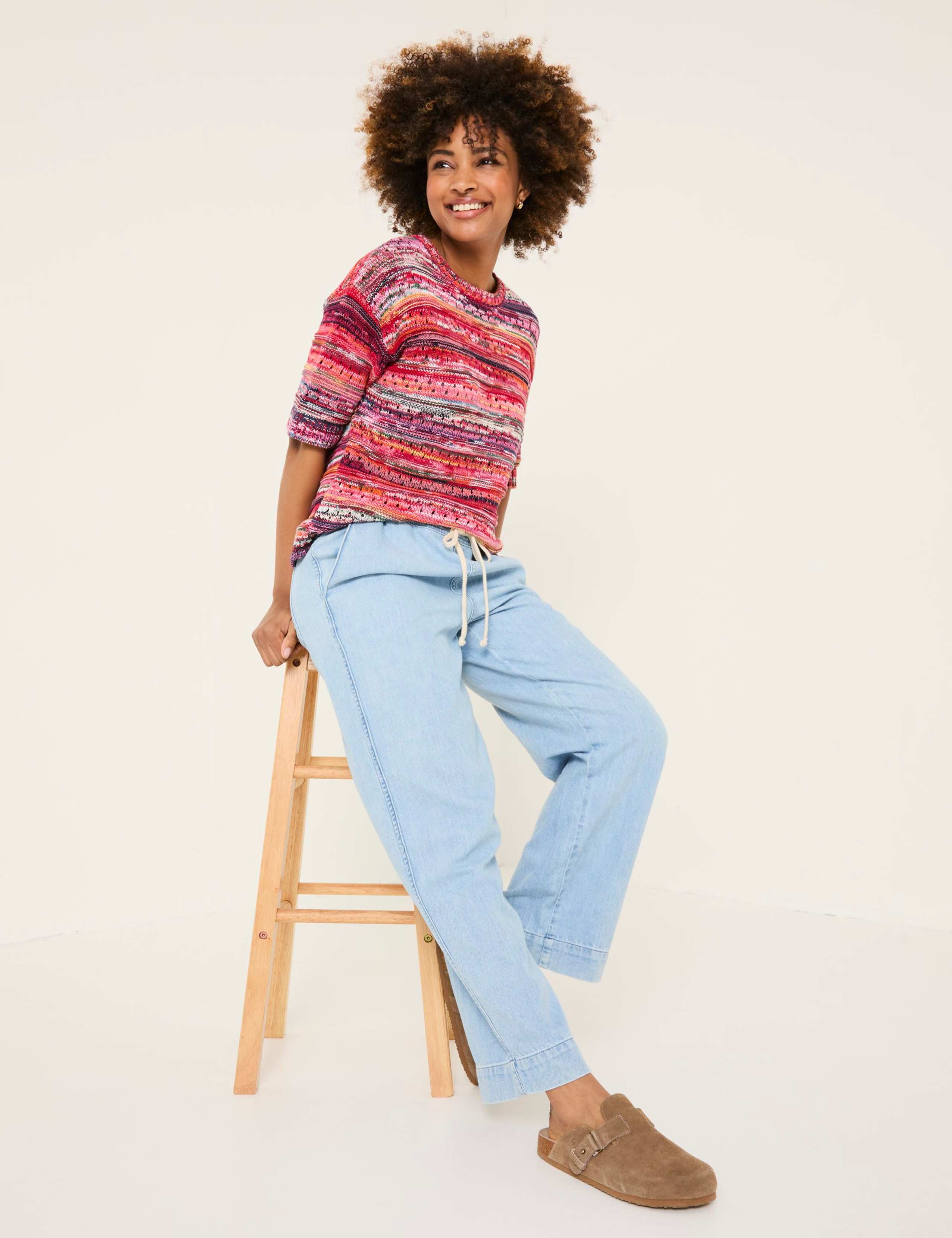 Elasticated Wide Leg Jeans
