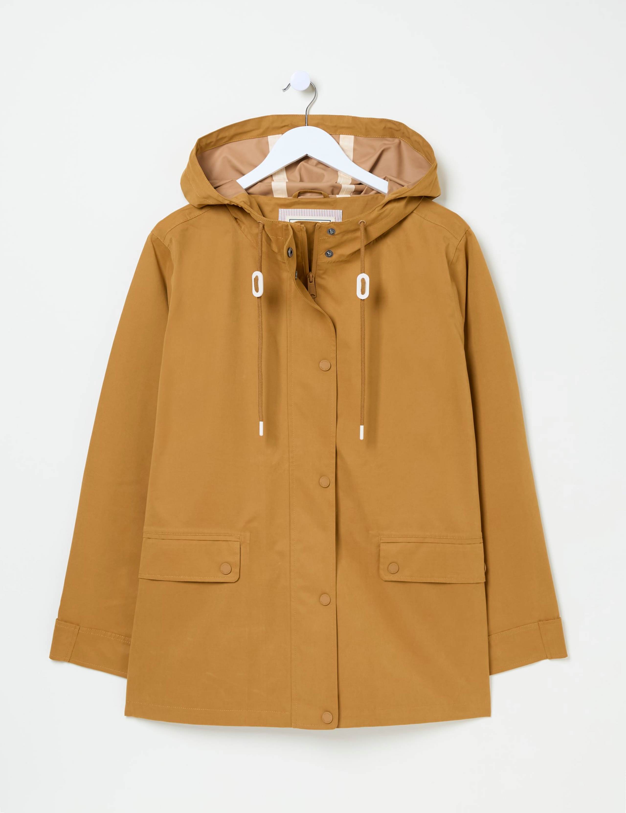 Cotton Blend Hooded Raincoat