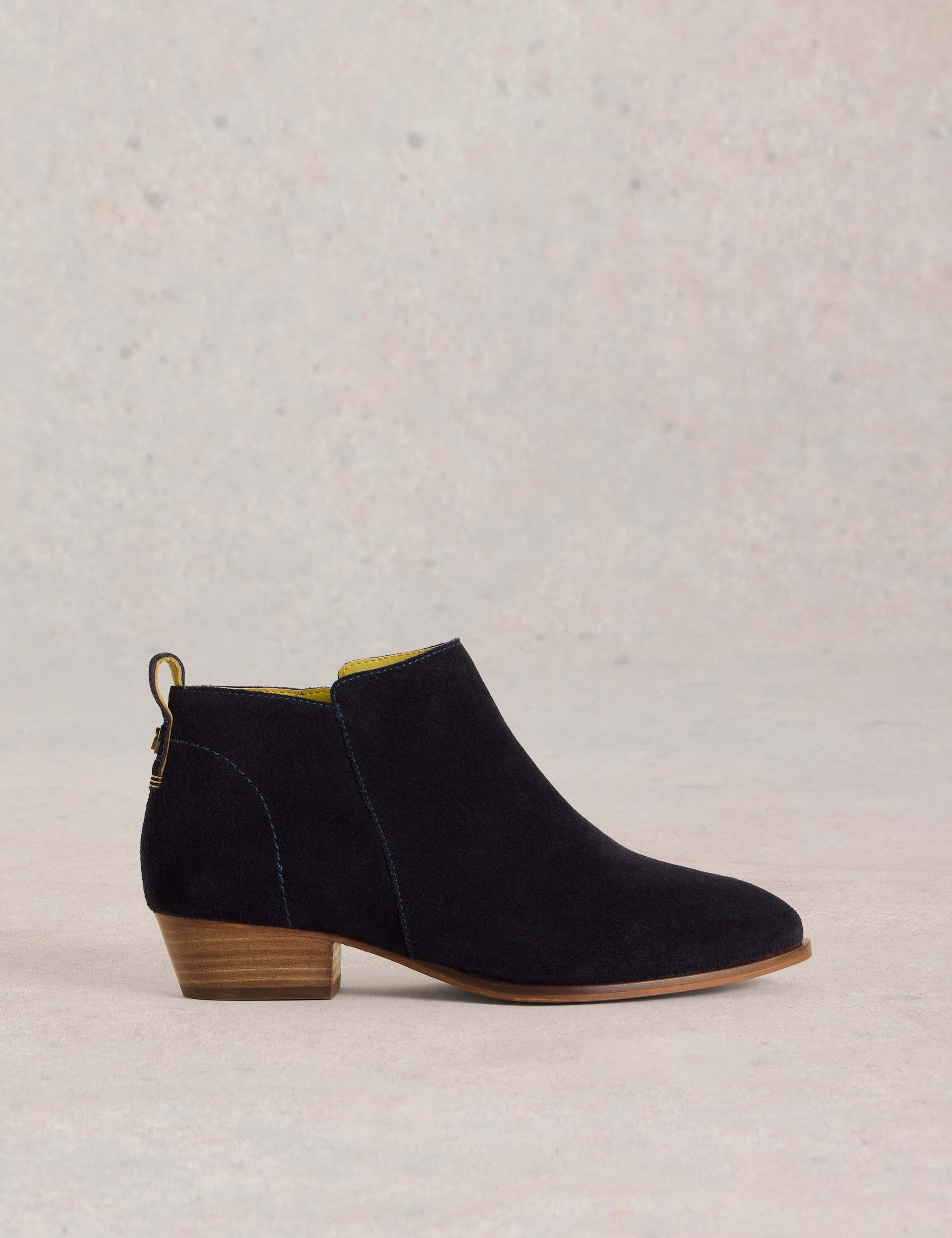 Wide Fit Suede Block Heel Ankle Boots