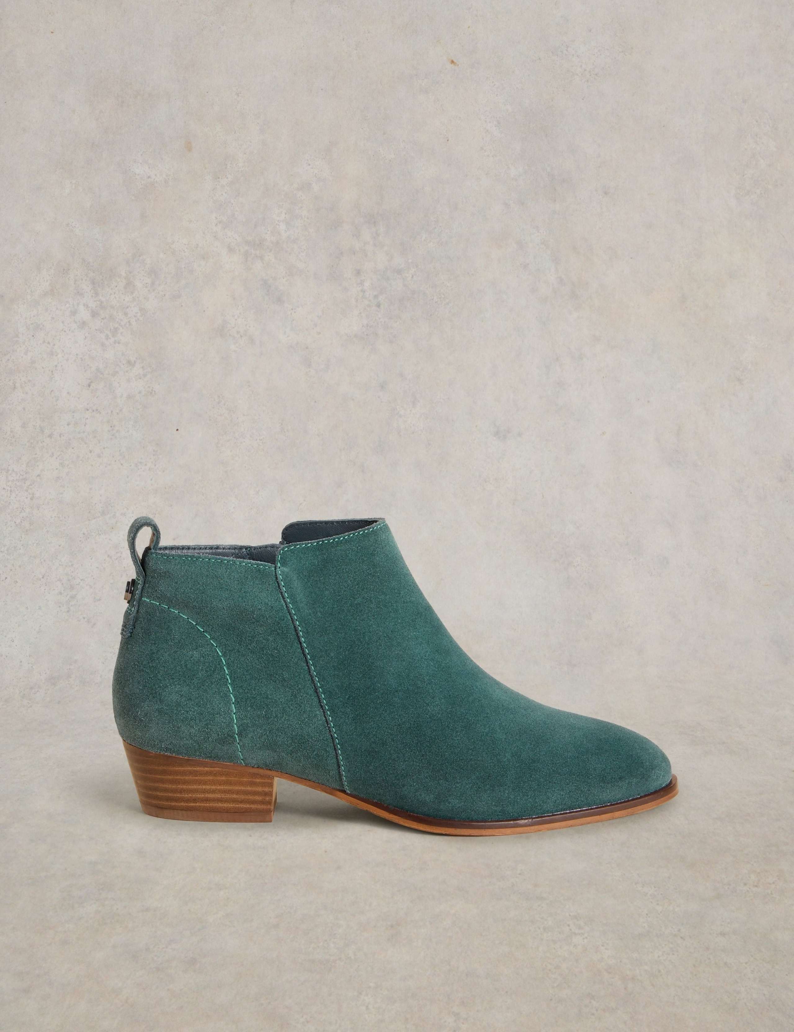 Suede Block Heel Ankle Boots