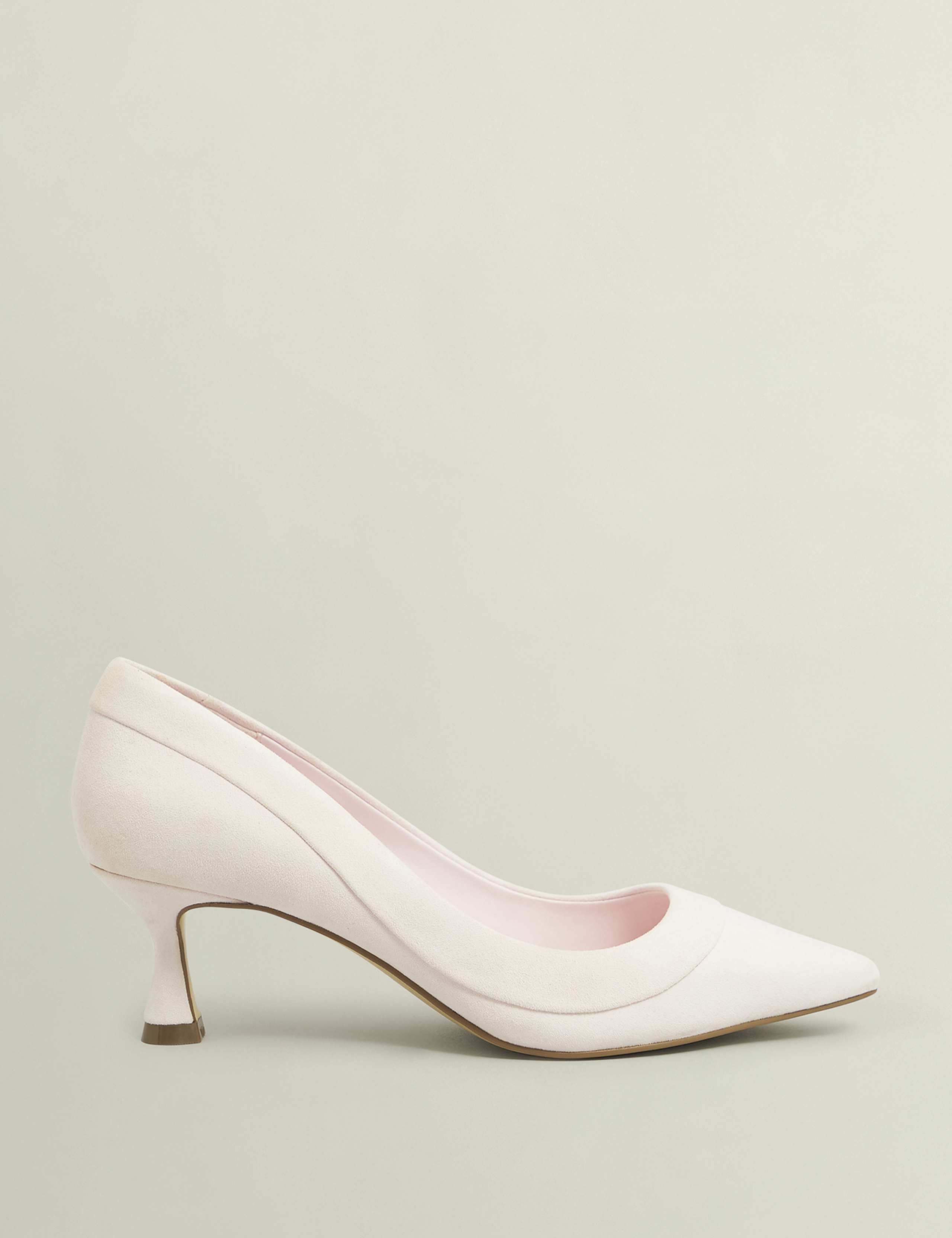 Slip On Kitten Heel Pointed Court Shoes