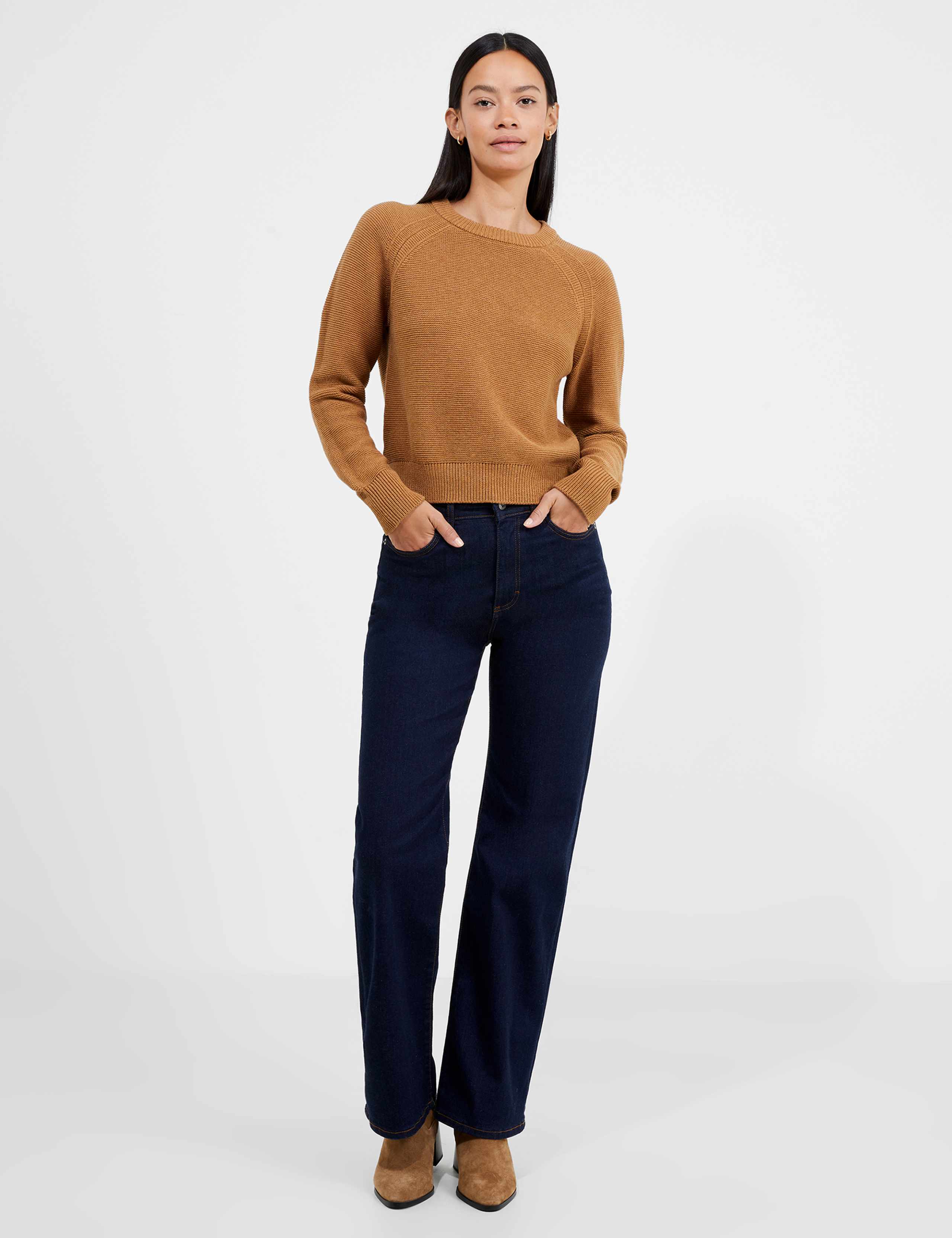 Pure Cotton Textured Relaxed Jumper