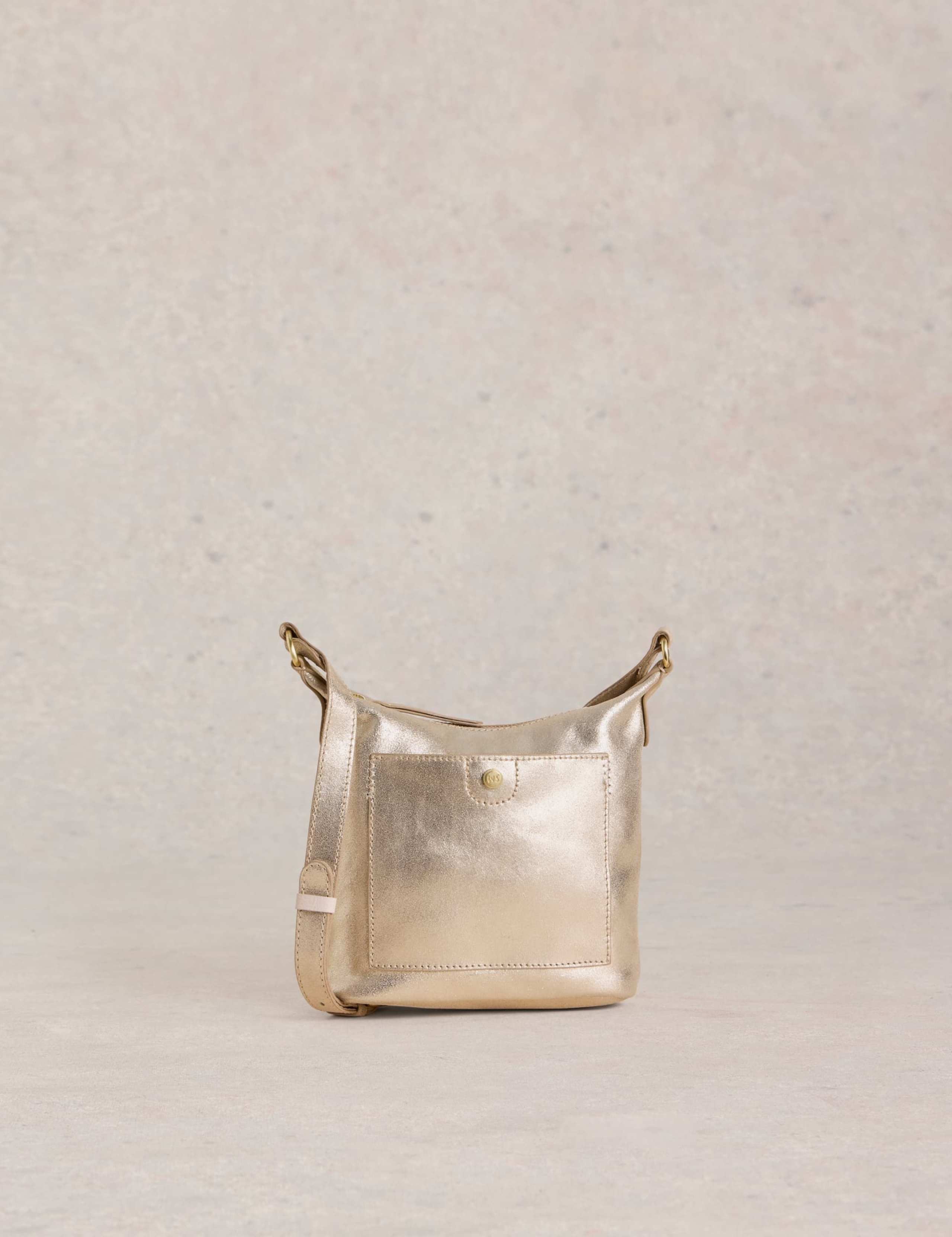 Leather Metallic Cross Body Bag