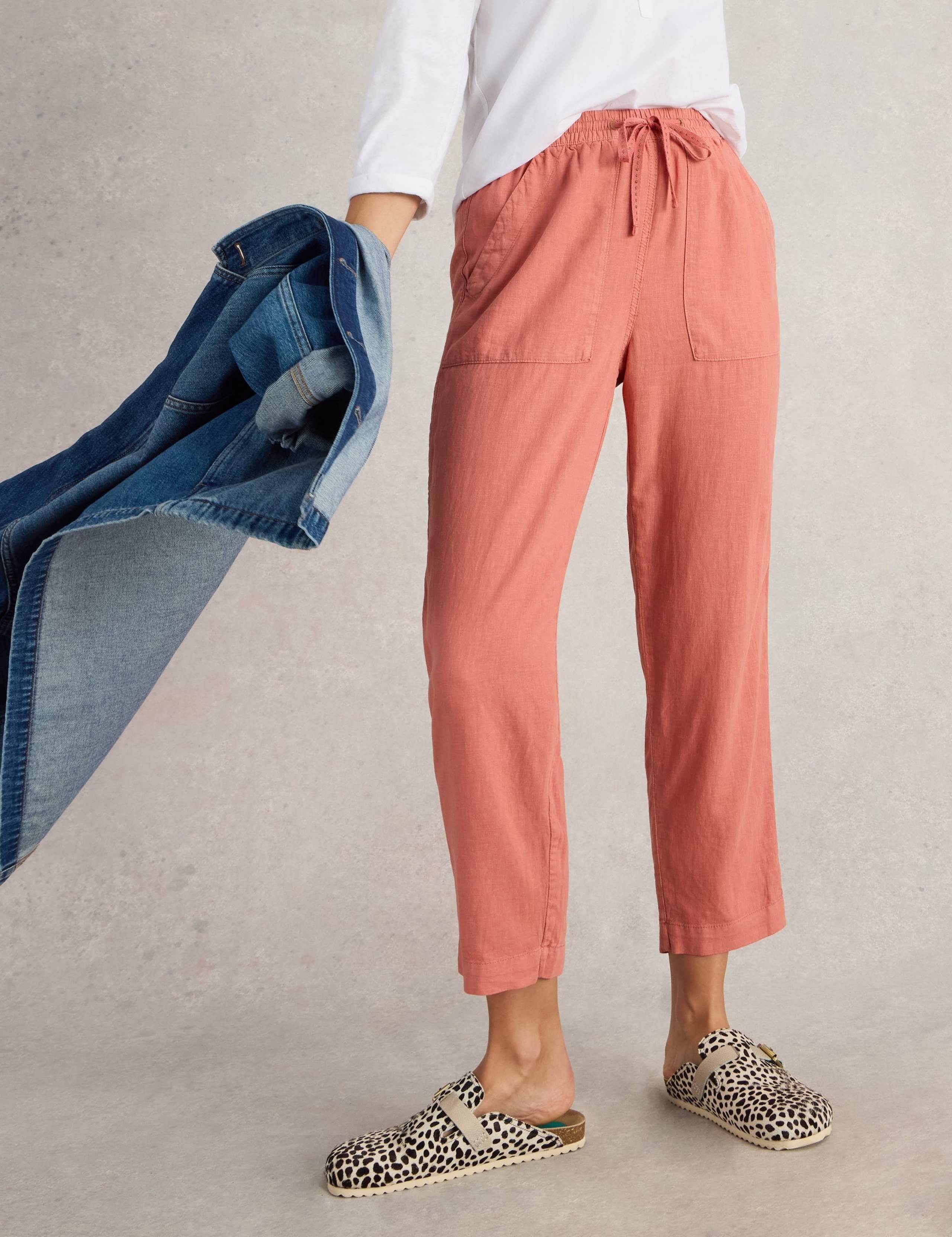 Linen Rich Relaxed Ankle Grazer Trousers