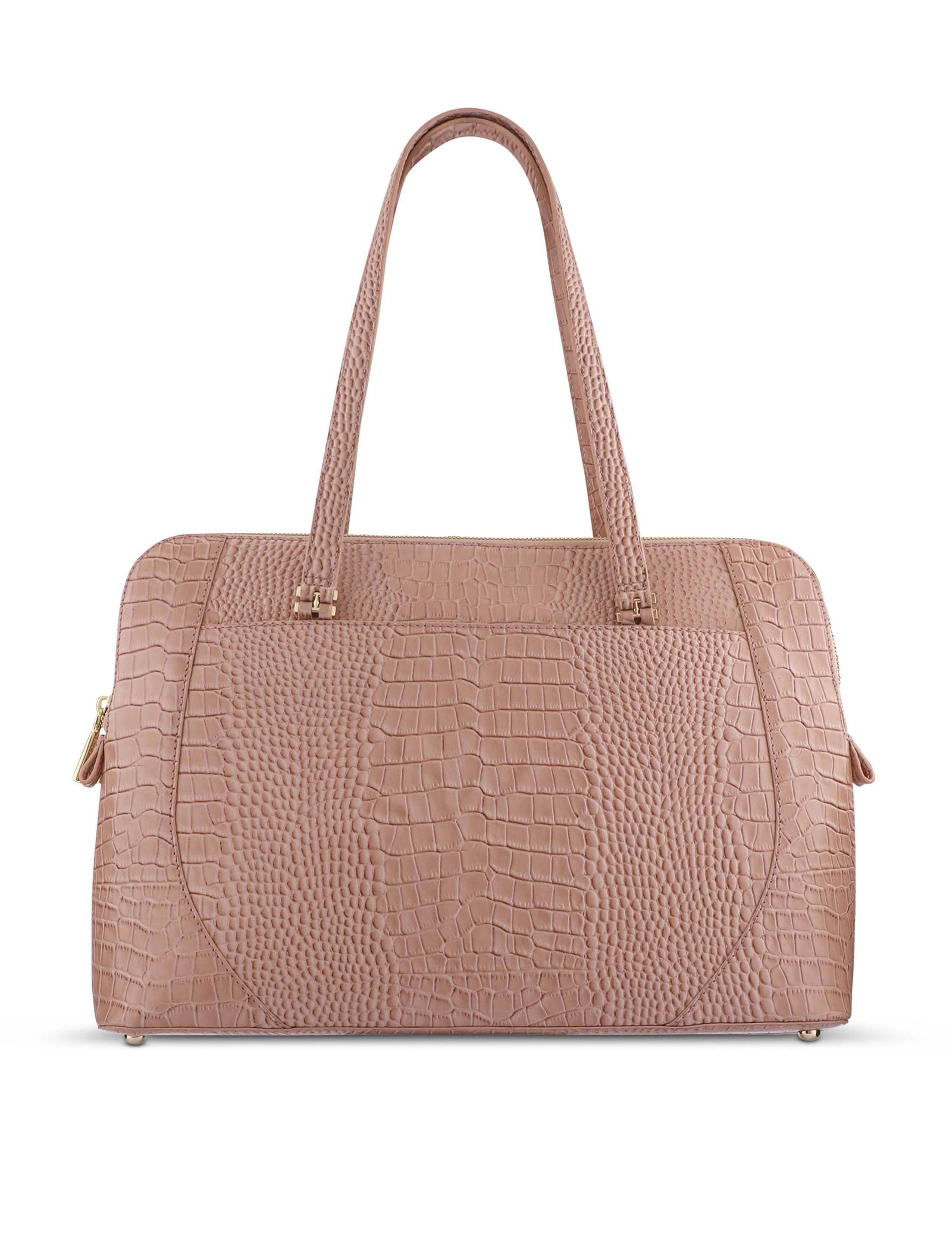 Leather Croc Effect Tote Bag