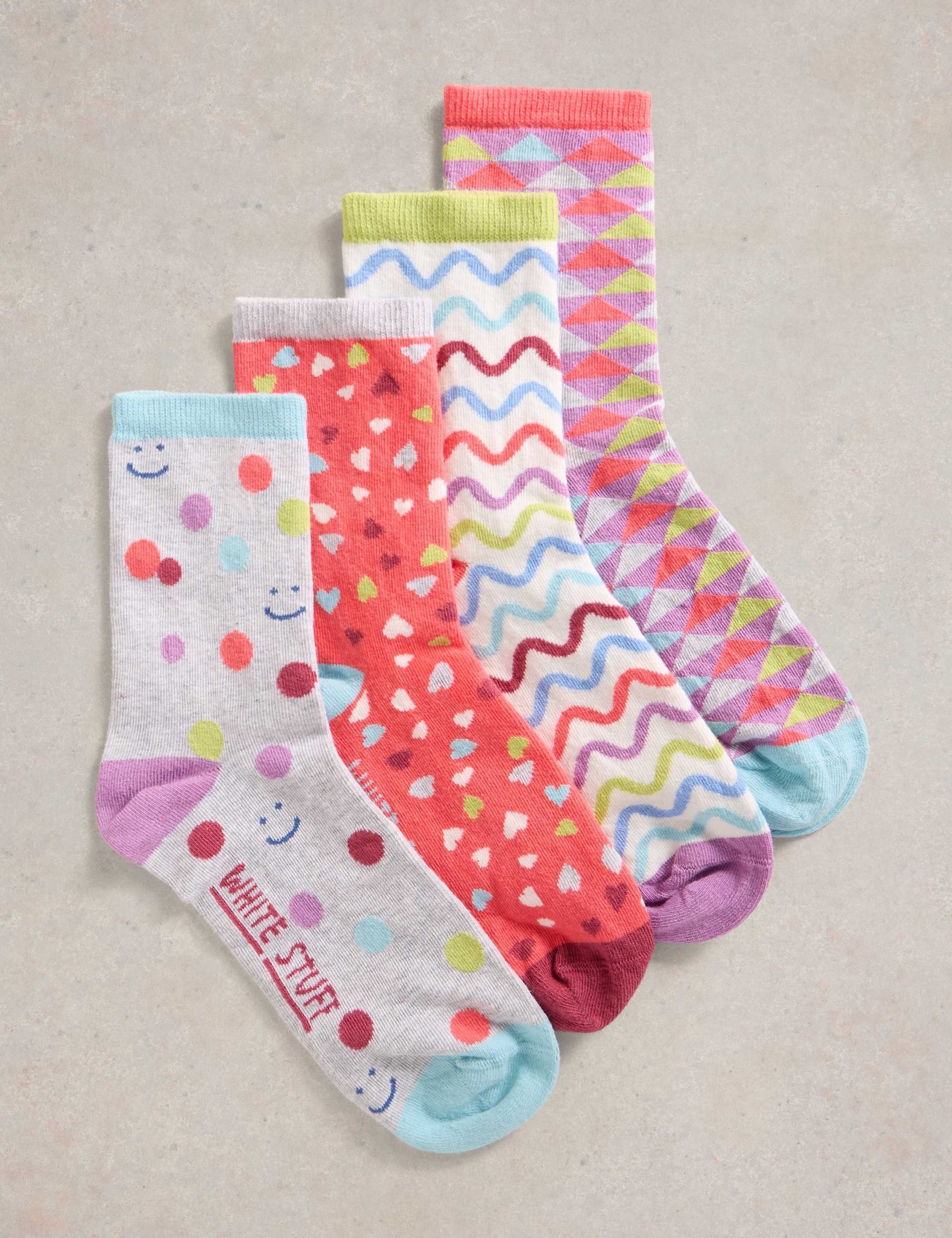 4pk Cotton Rich Ankle High Socks