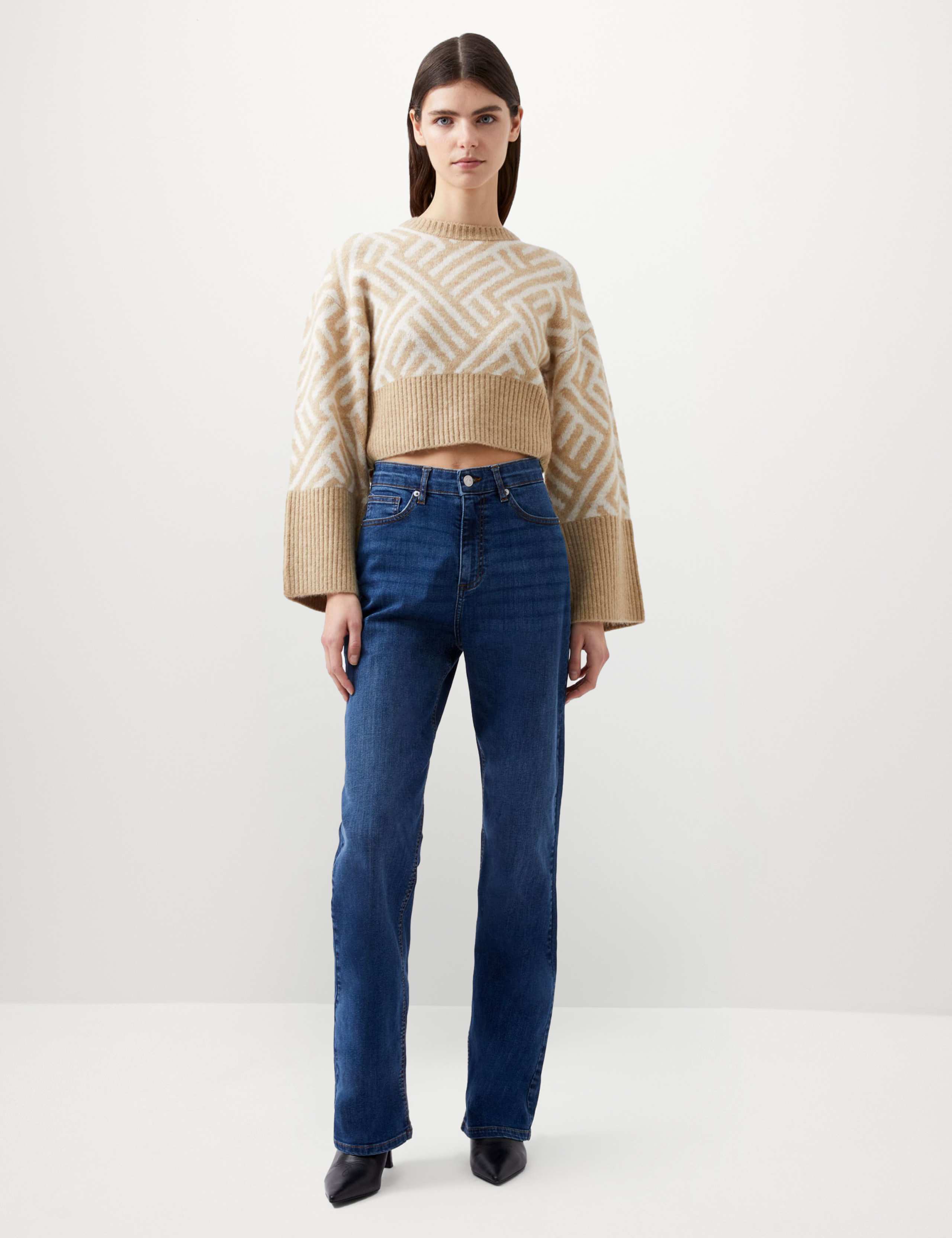 High Waisted Straight Leg Jeans