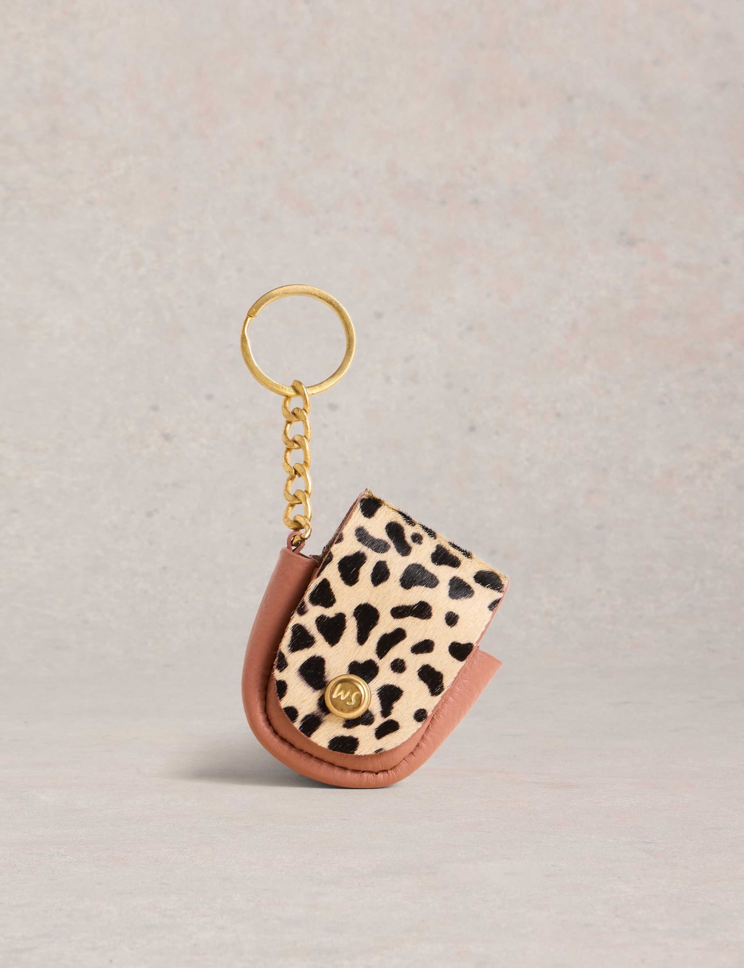 Leather Leopard Print Earbud Holder
