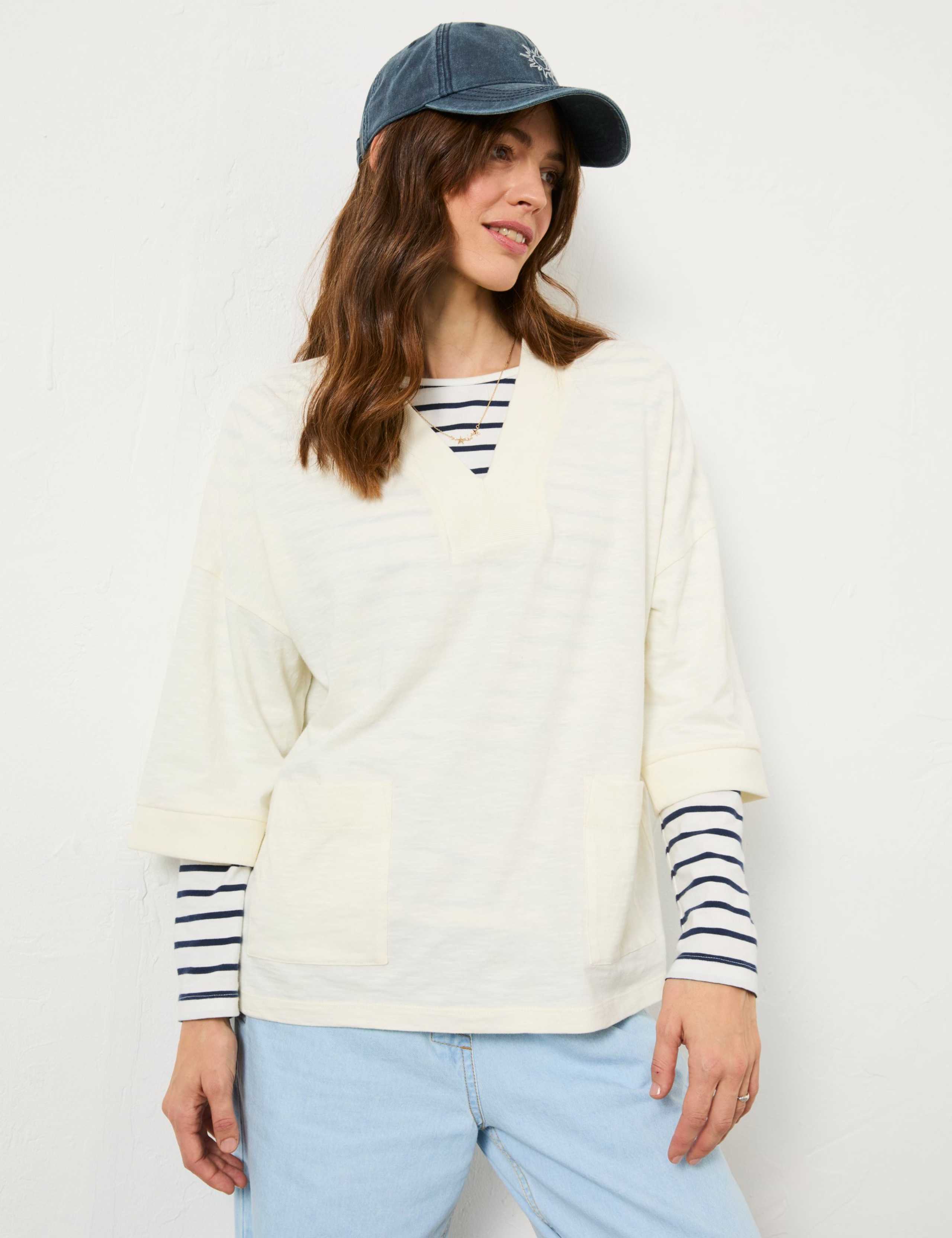 Pure Cotton V-Neck Pocket T-Shirt