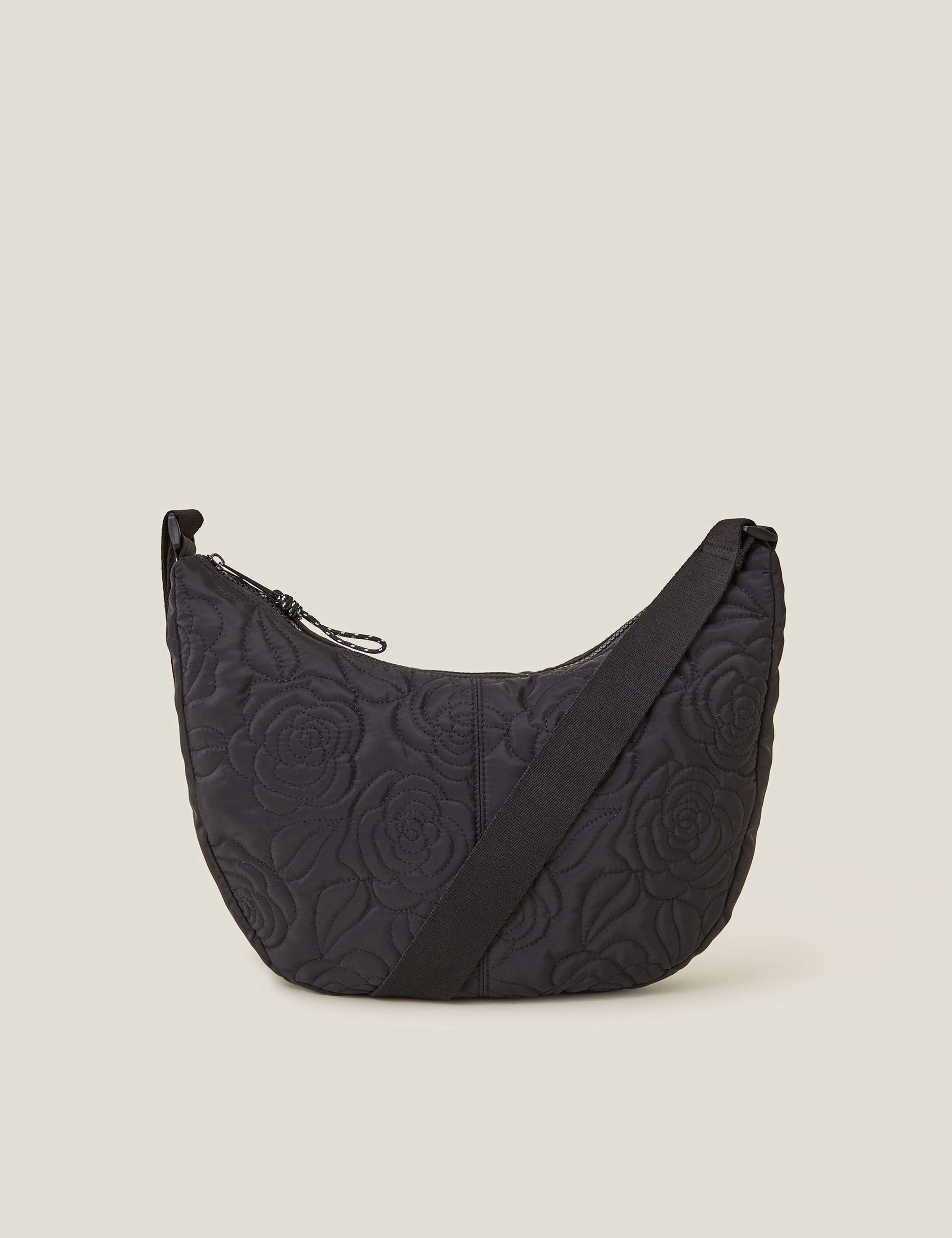 Nylon Floral Quilted Sling Bag