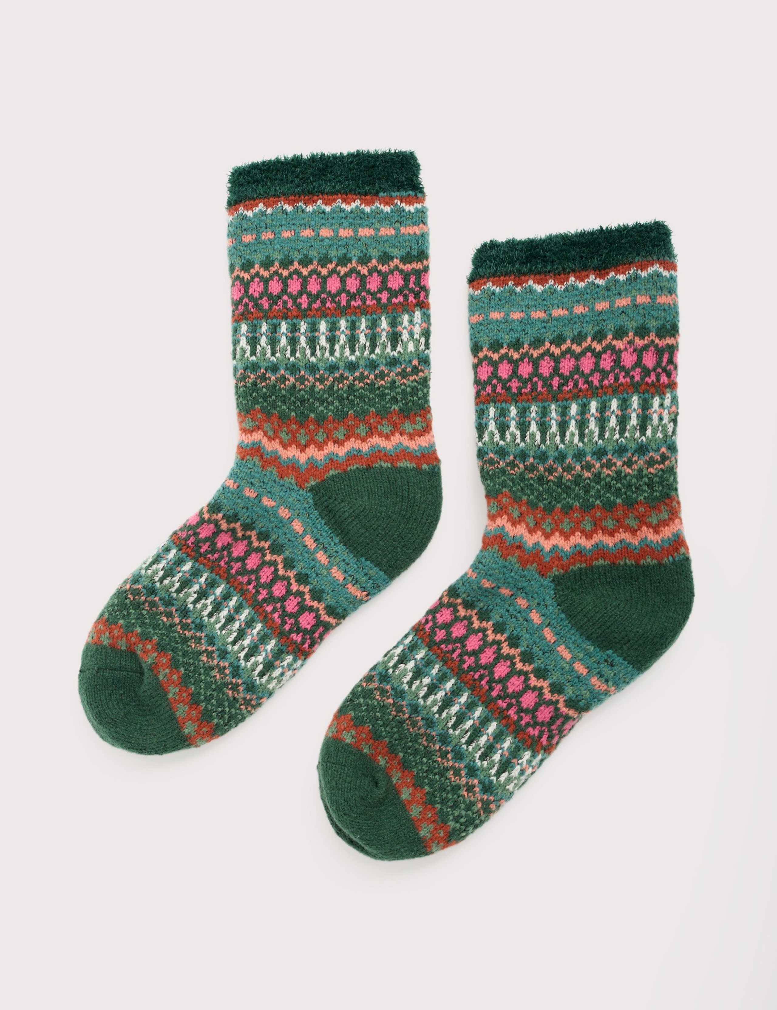 Fair Isle Ankle High Socks
