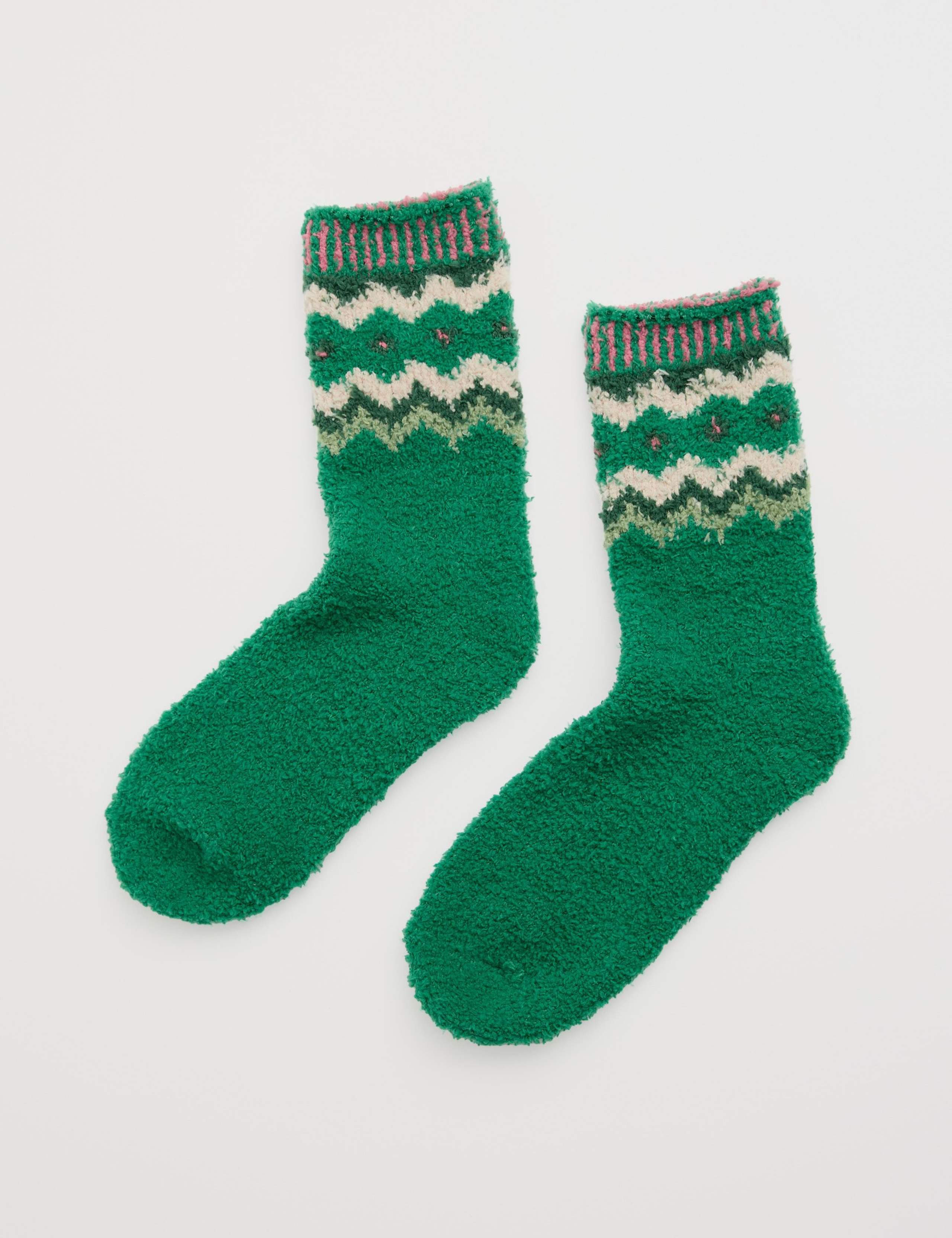 Fluffy Patterned Ankle High Socks