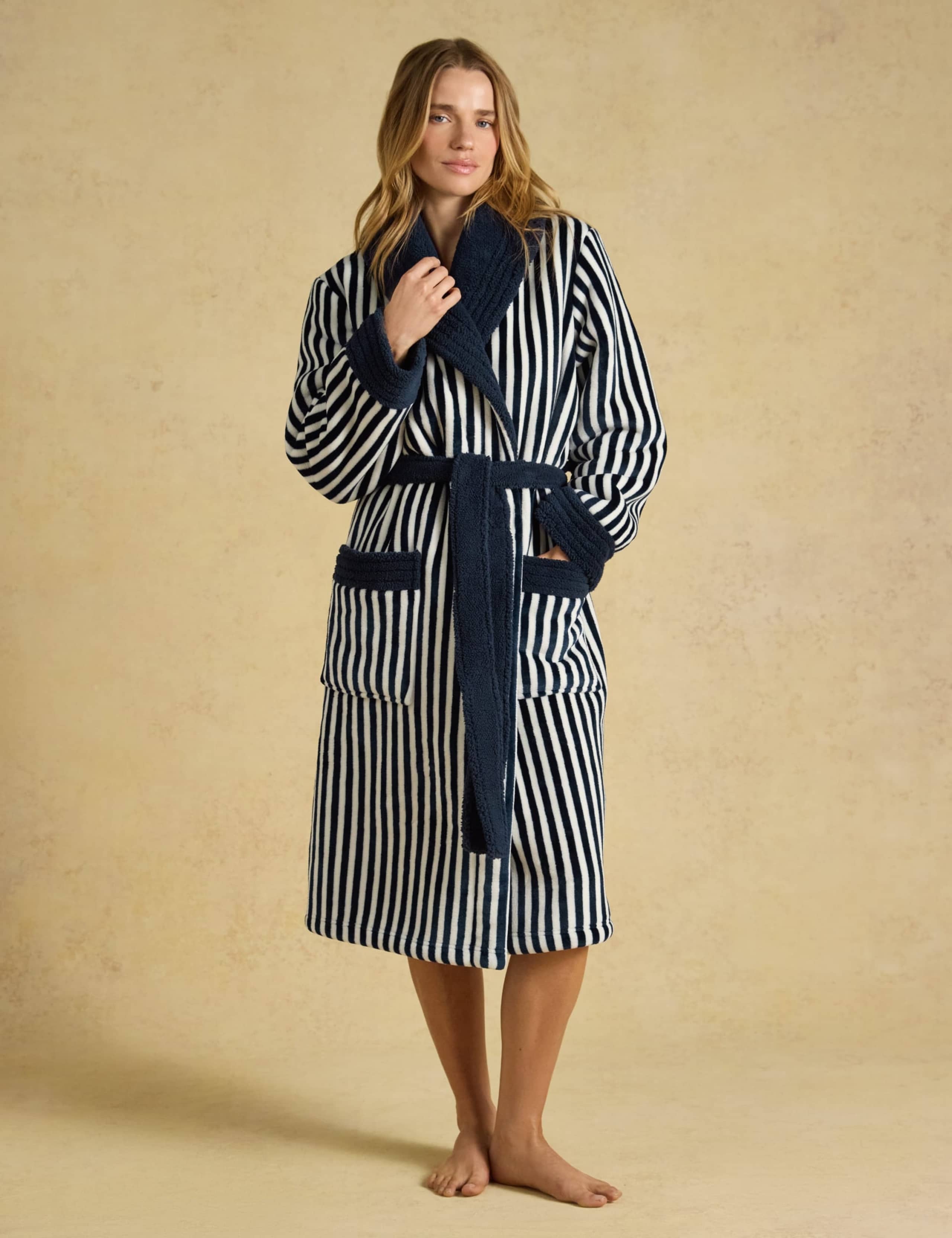 Fleece Striped Dressing Gown