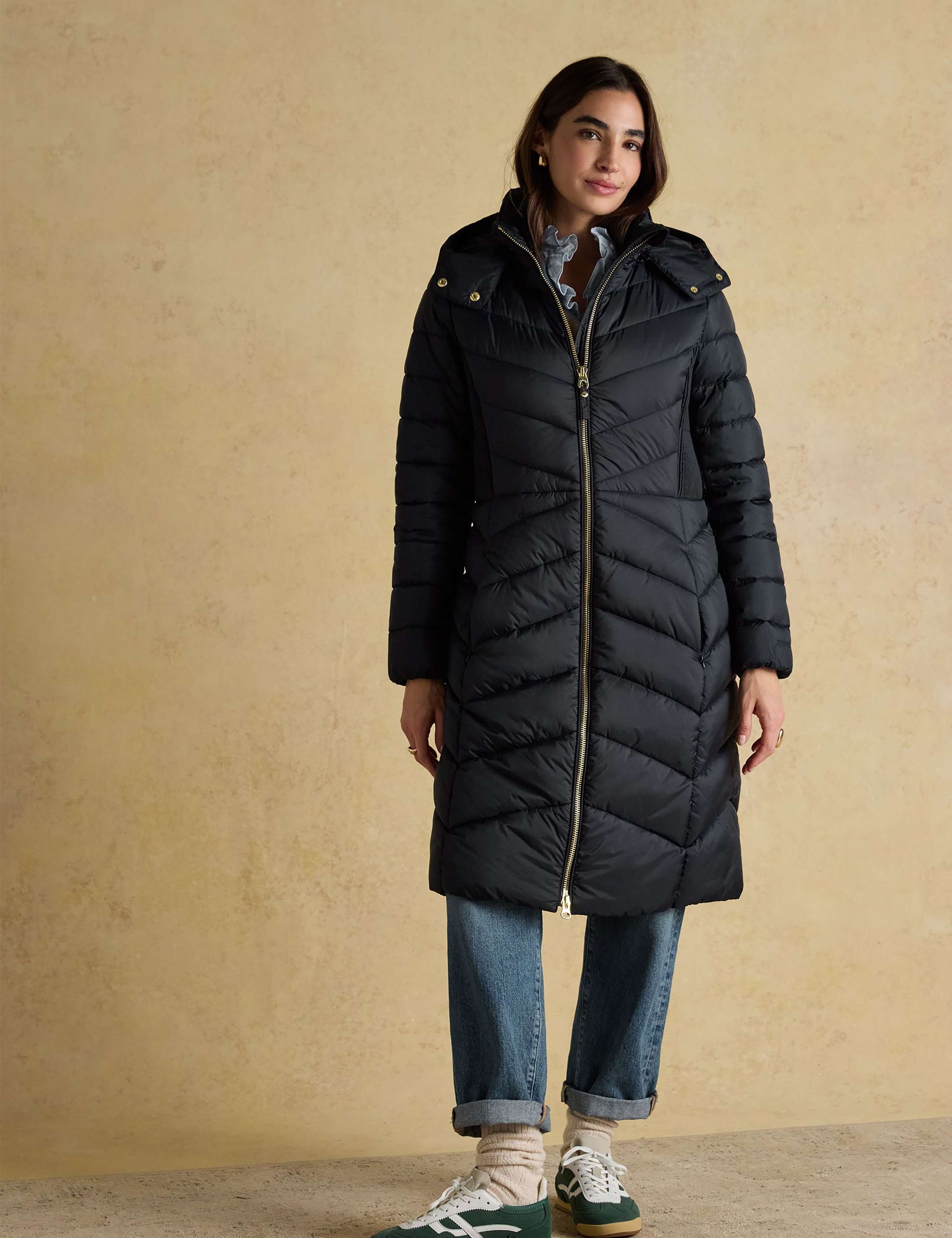 Showerproof Hooded Longline Puffer Coat