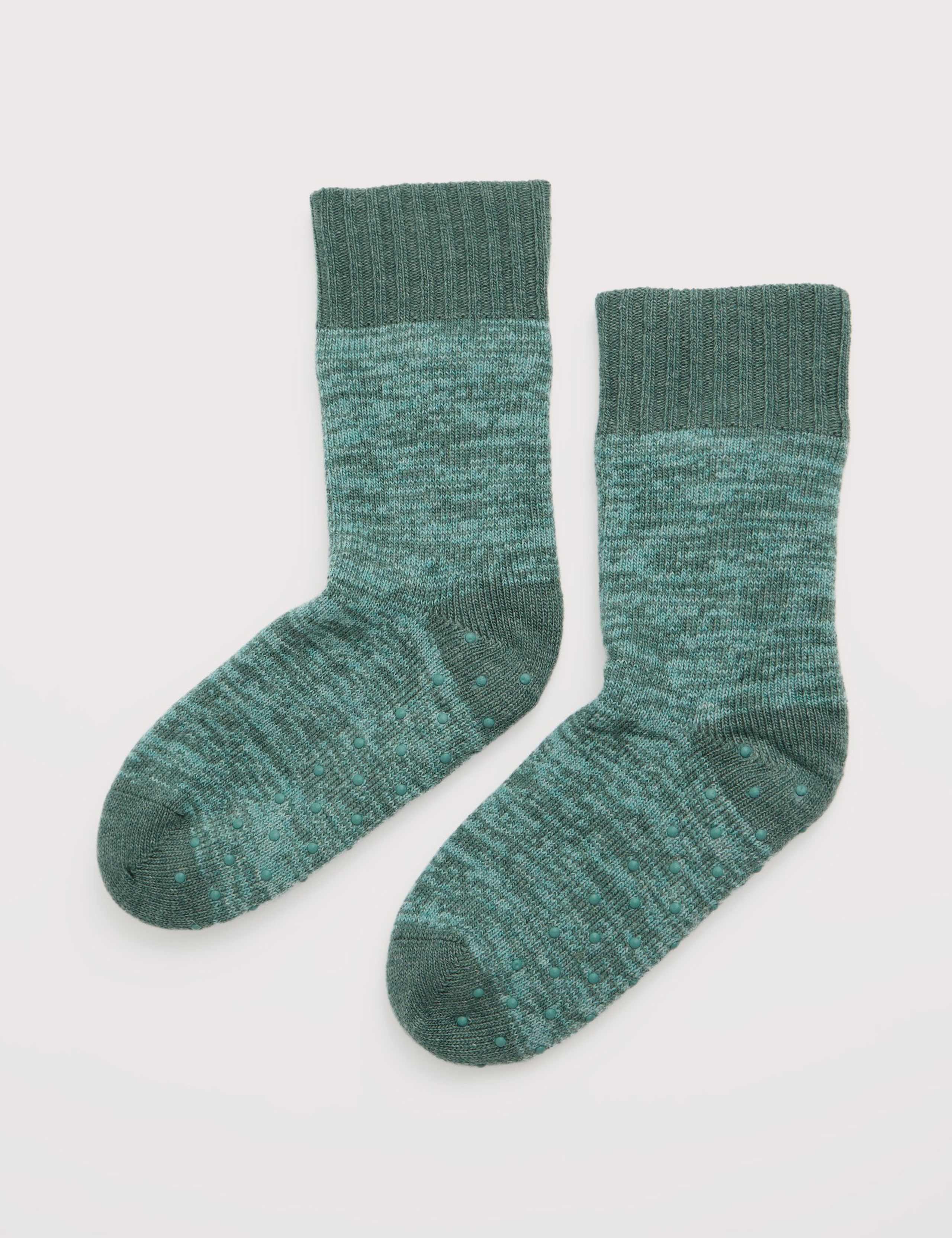 Wool Rich Fluffy Patterned House Socks