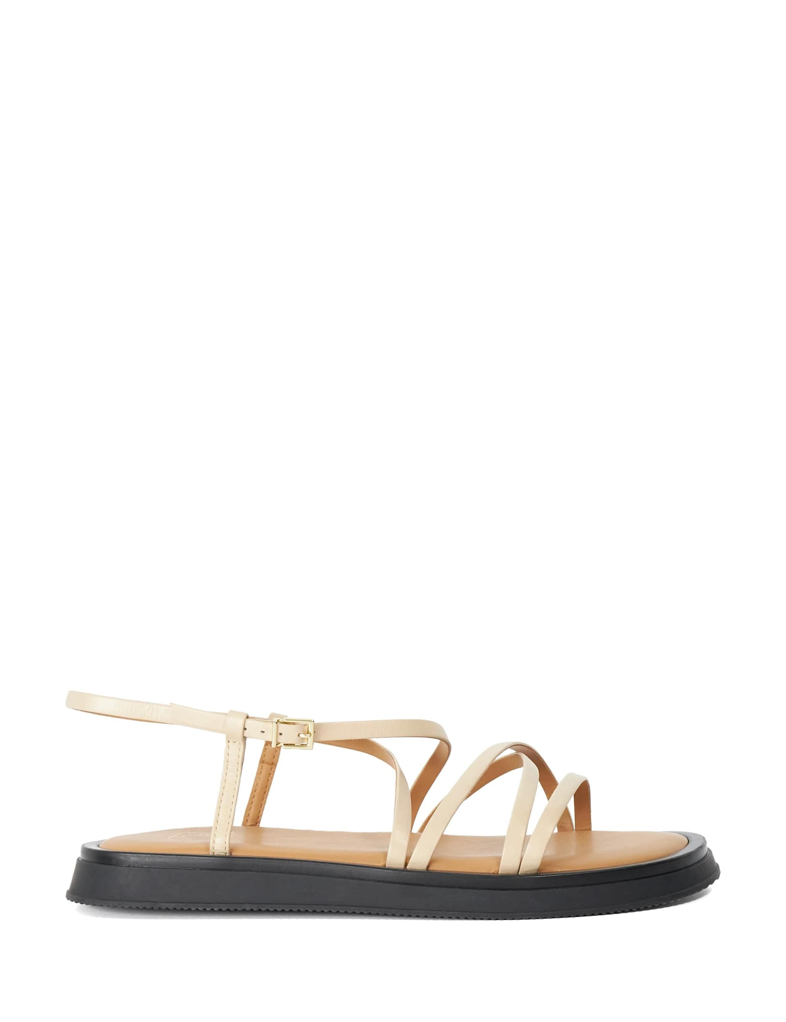 Leather Tubular Strappy Footbed Sandals