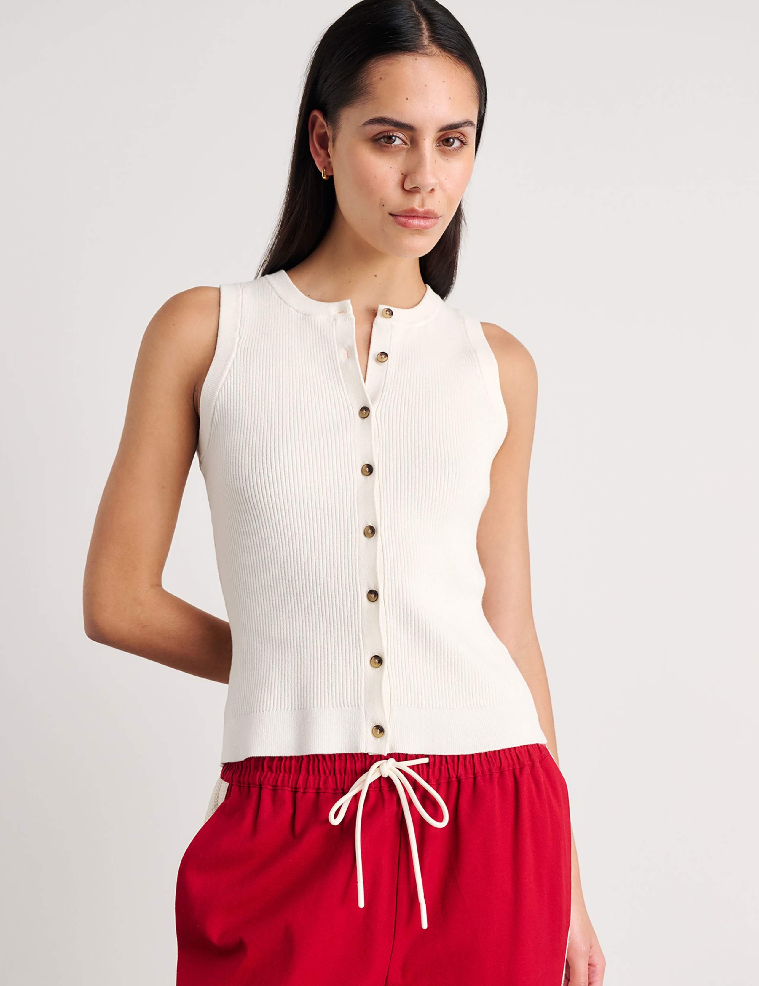 Button Through Knitted Vest