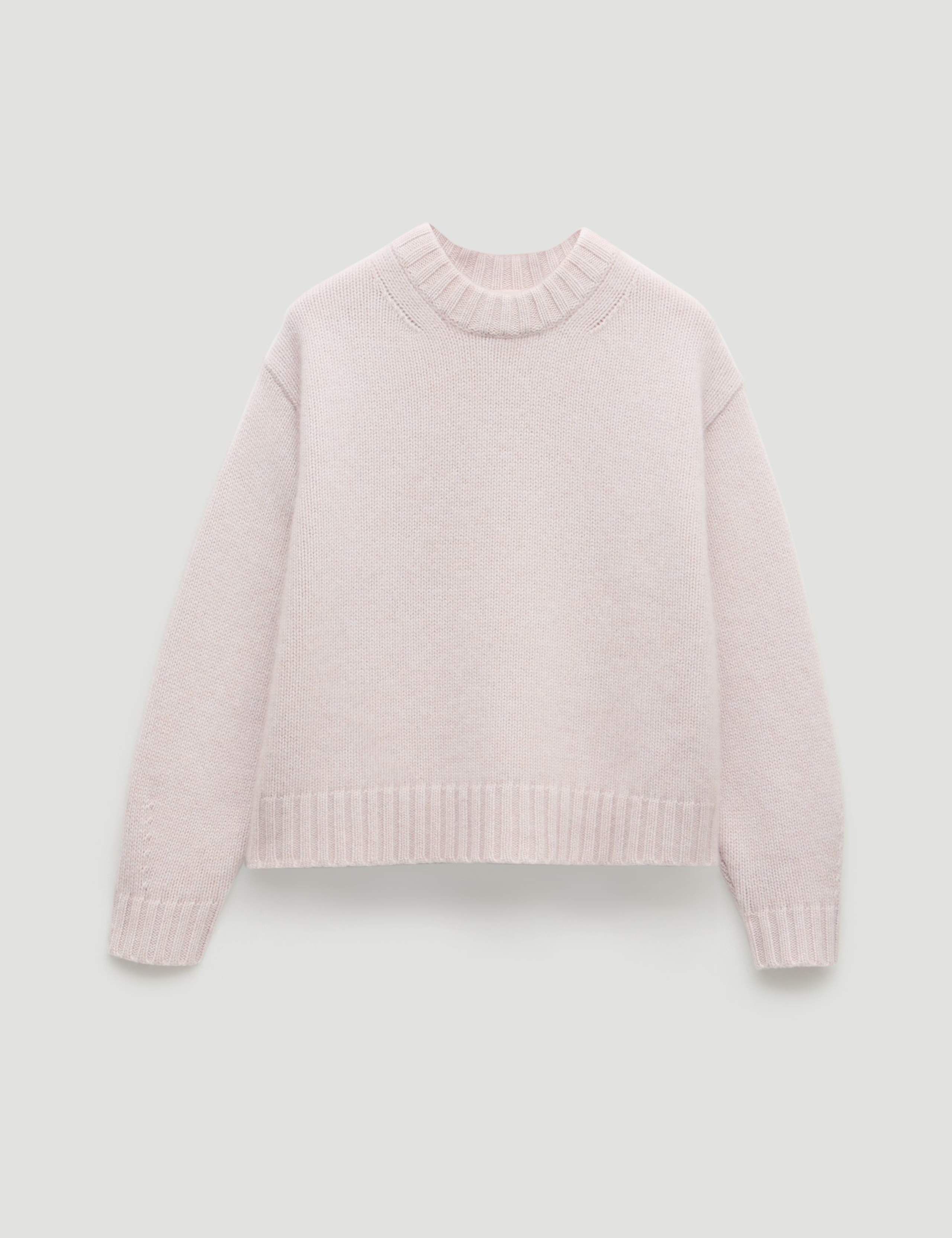 Pure Cashmere Textured Crew Neck Jumper