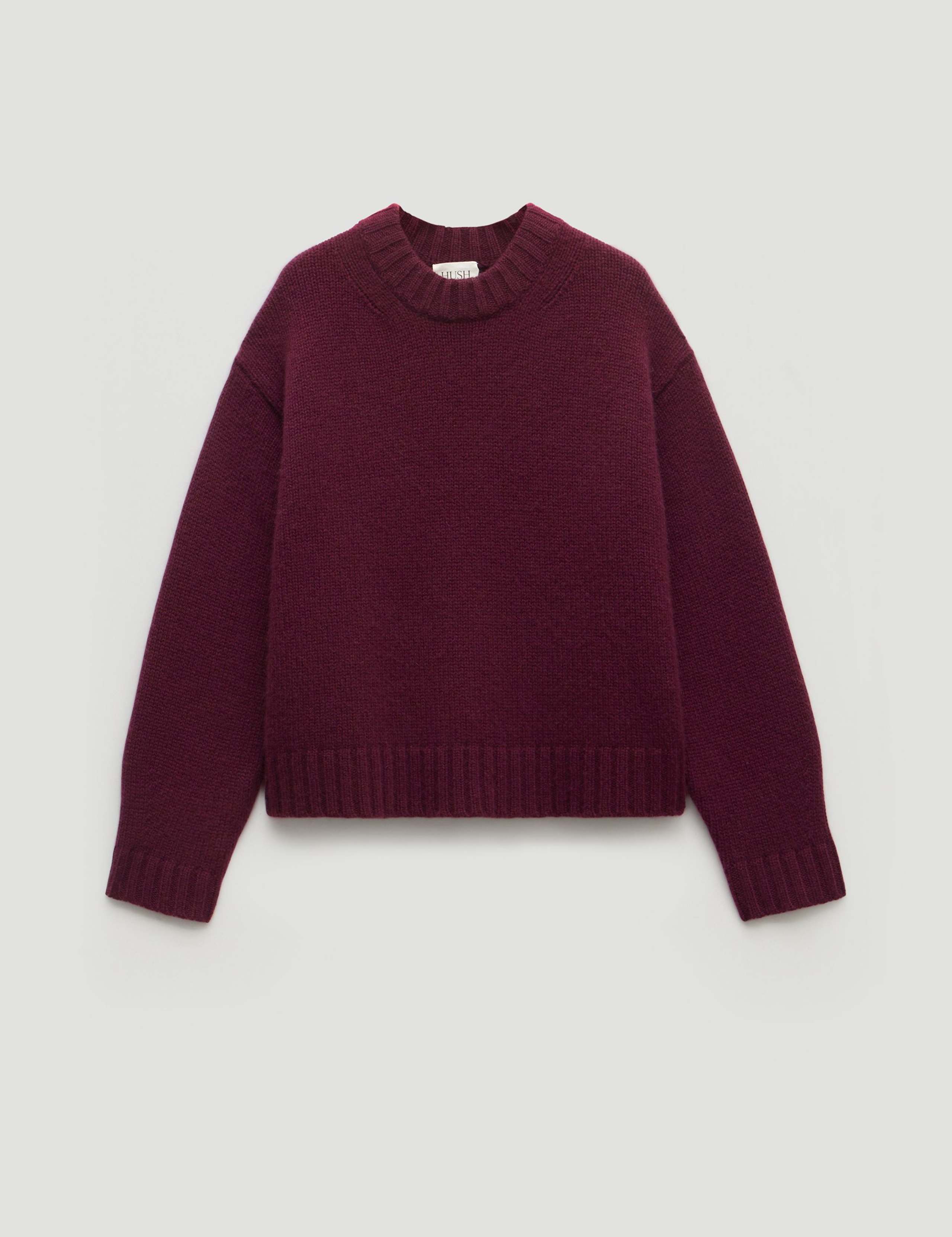 Pure Cashmere Textured Crew Neck Jumper