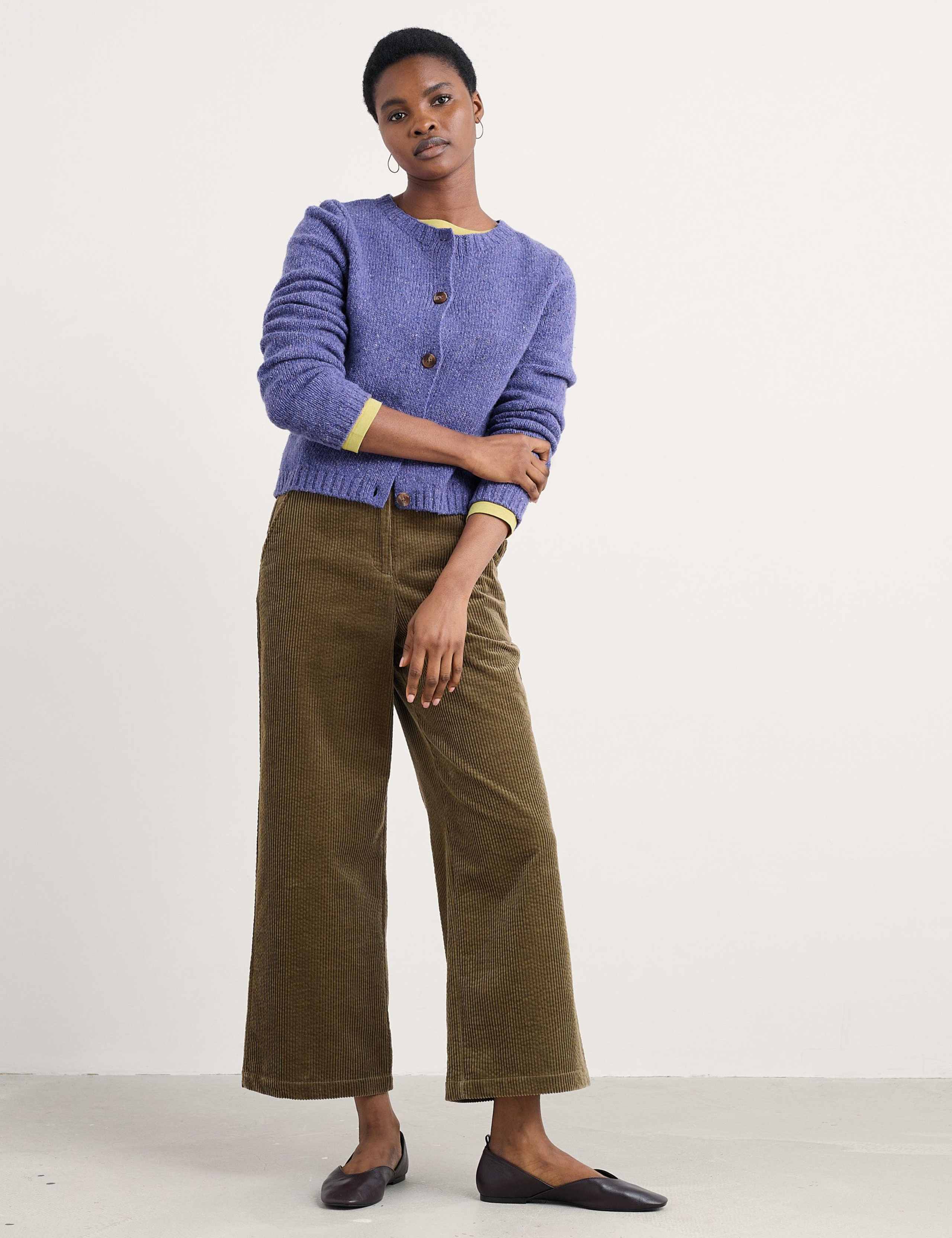 Merino Wool Rich Crew Neck Cardigan