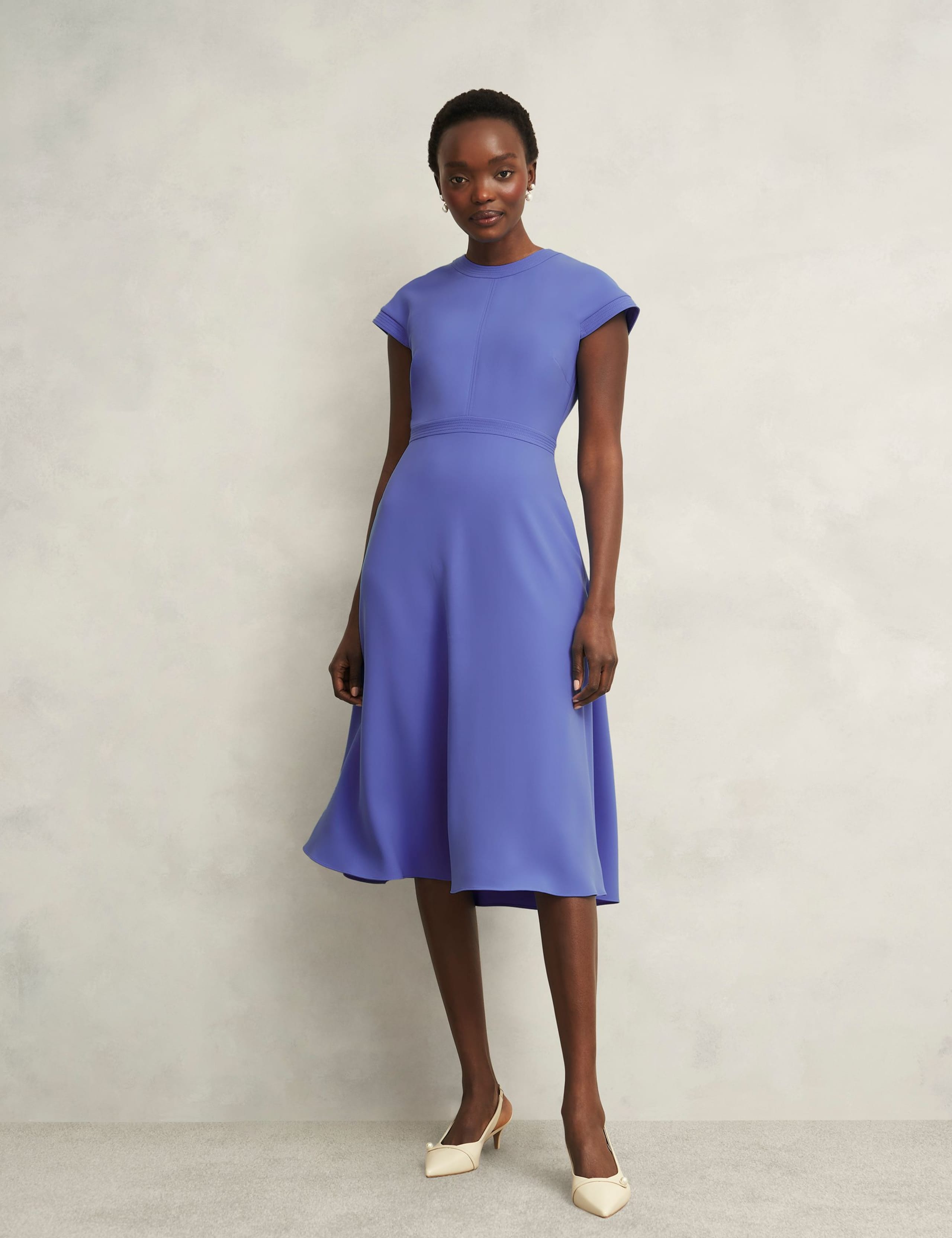 Round Neck Knee Length Skater Dress