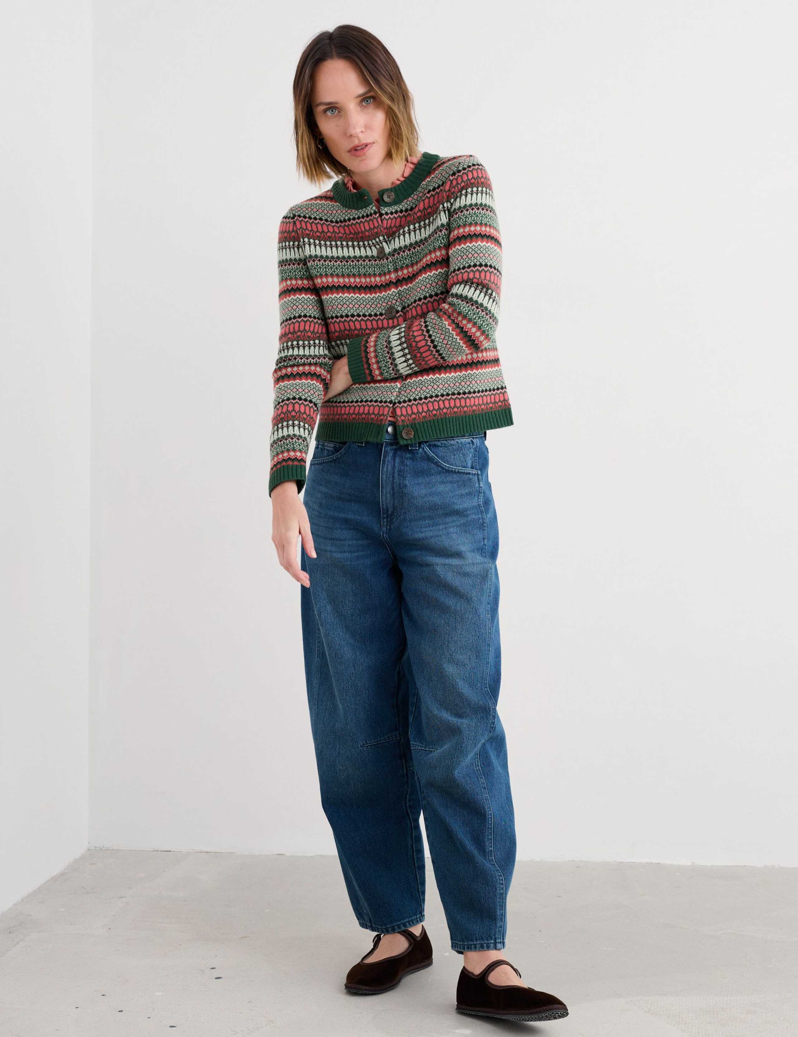 Merino Wool Rich Textured Patterned Cardigan