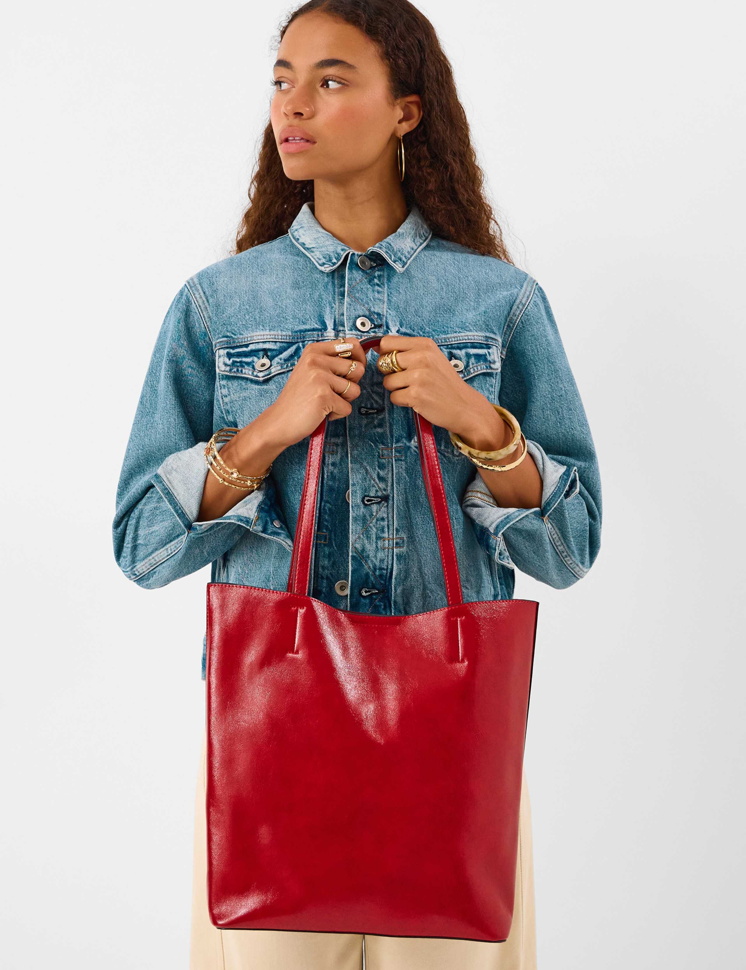 Faux Leather Tote Bag