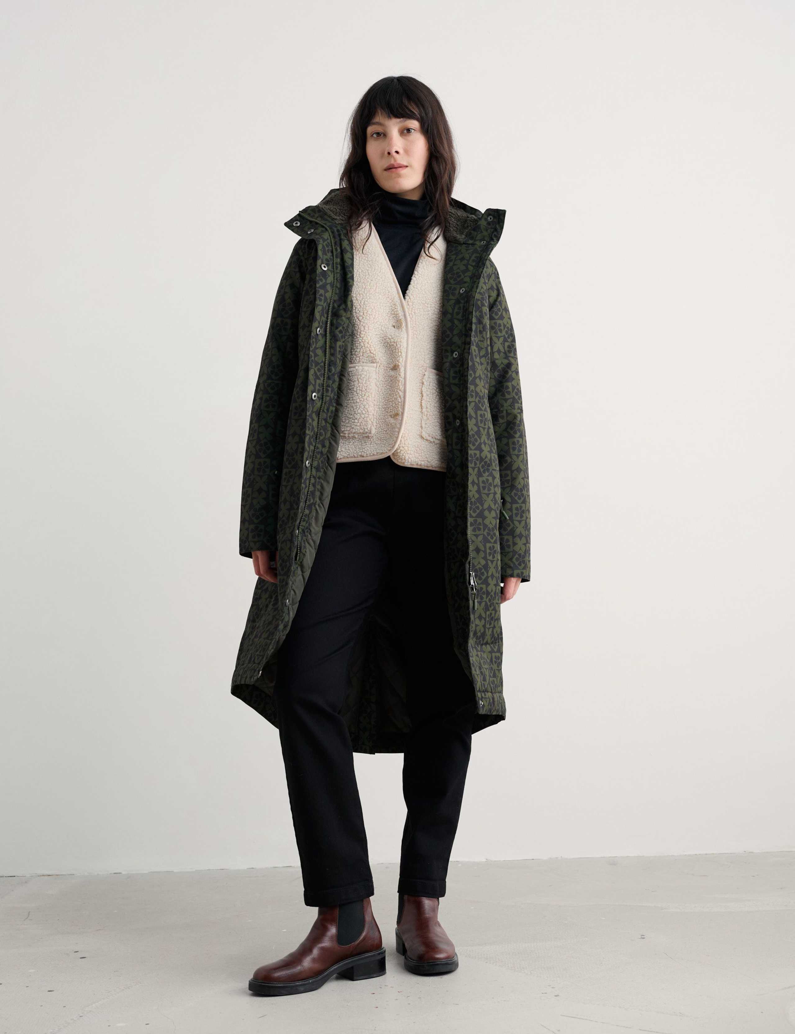 Synthetic Geometric Rain Coat
