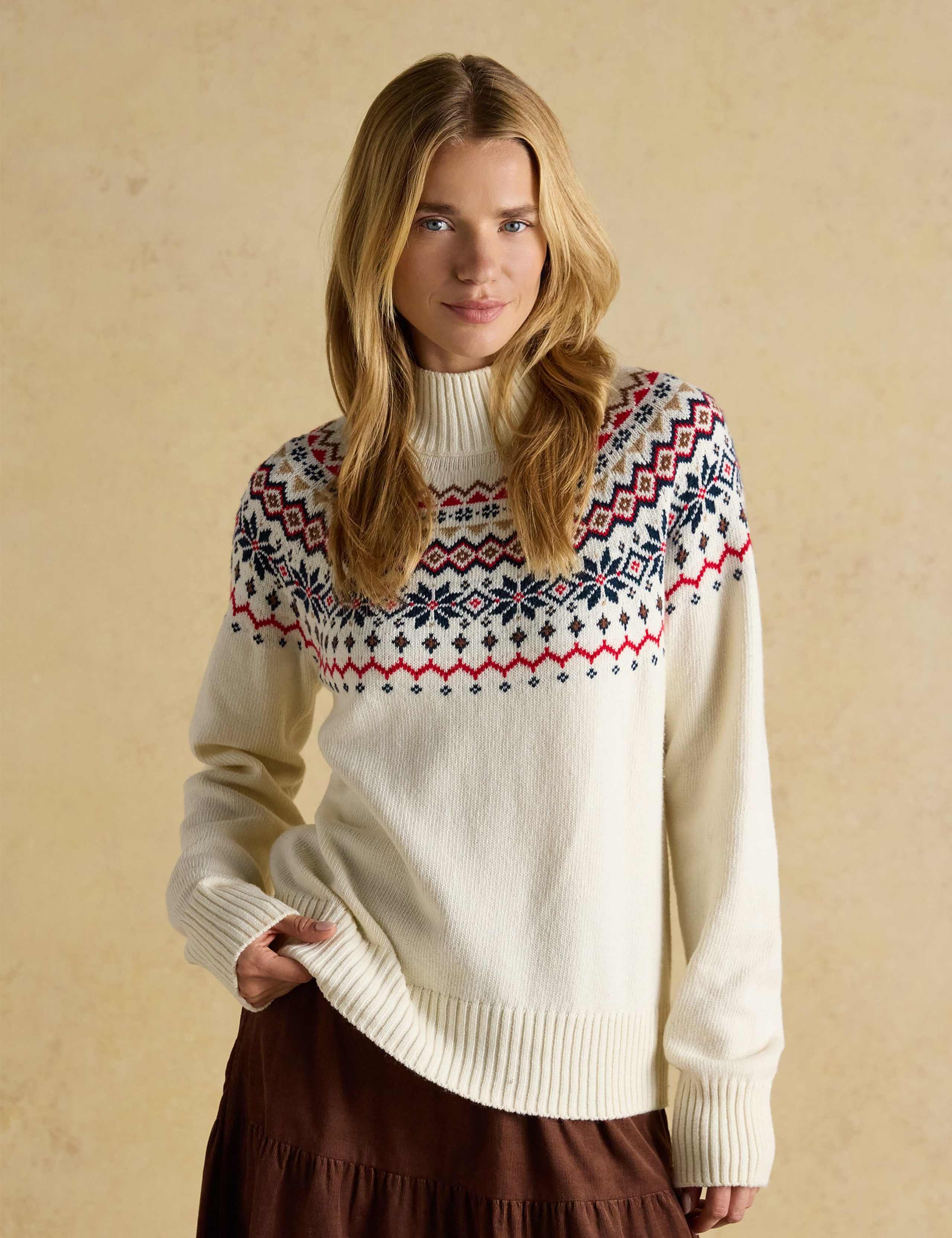 Cotton Rich Fair Isle Jumper with Wool