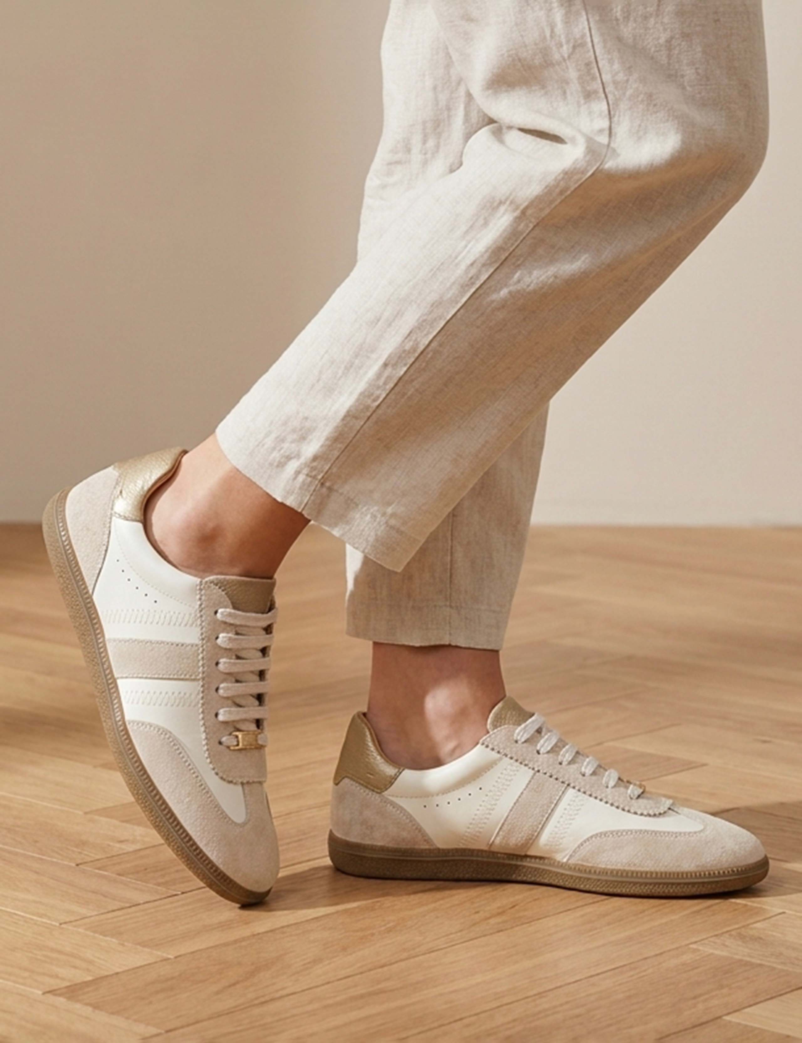 Leather Lace Up Trainers