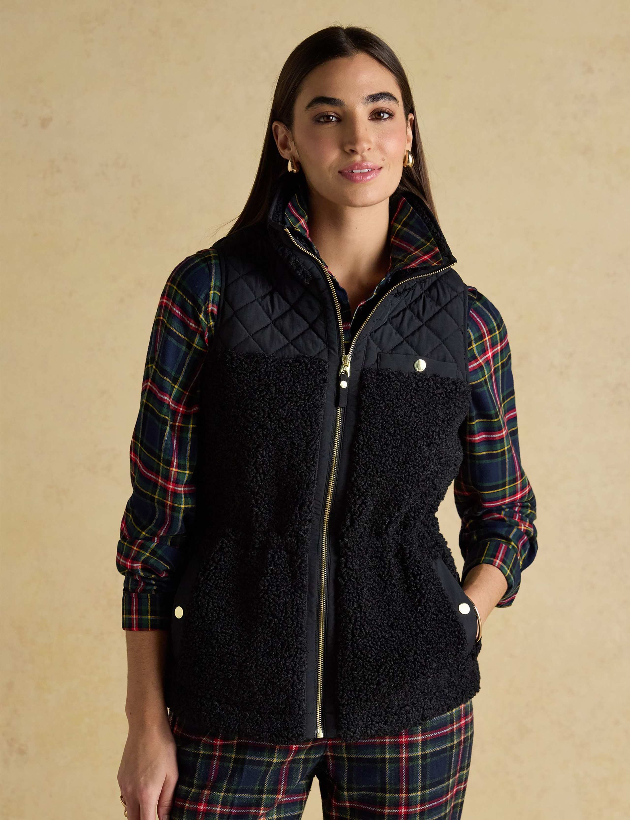 Fleece Funnel Neck Zip Up Gilet