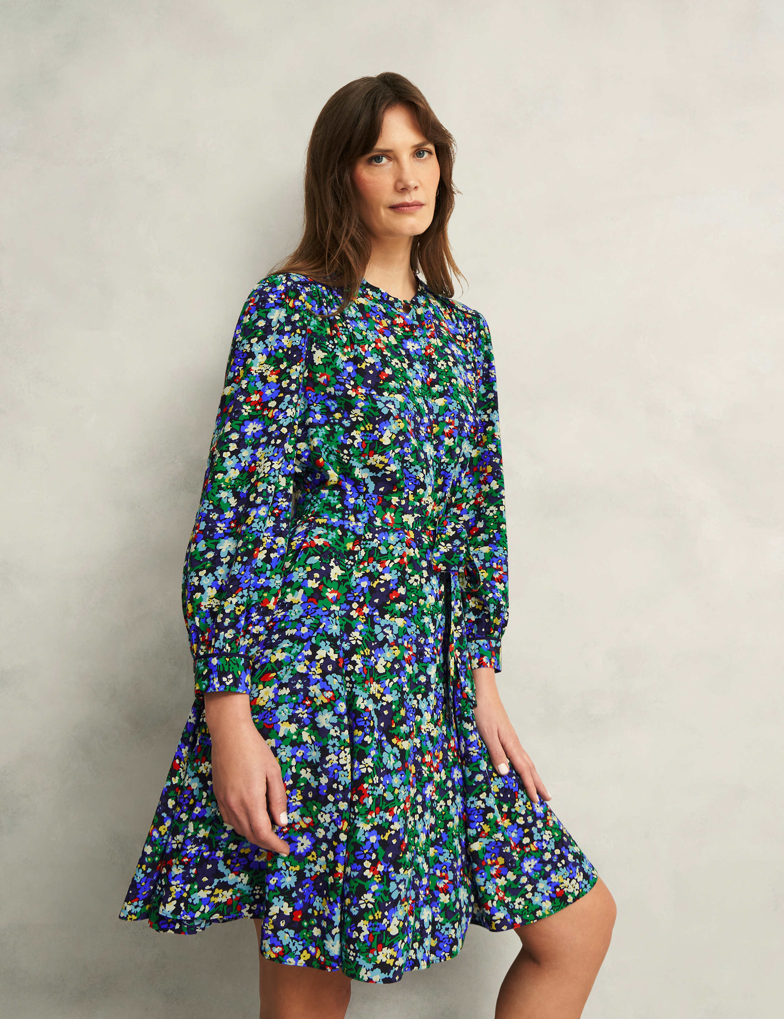 Floral Blouson Sleeve Mini Skater Dress