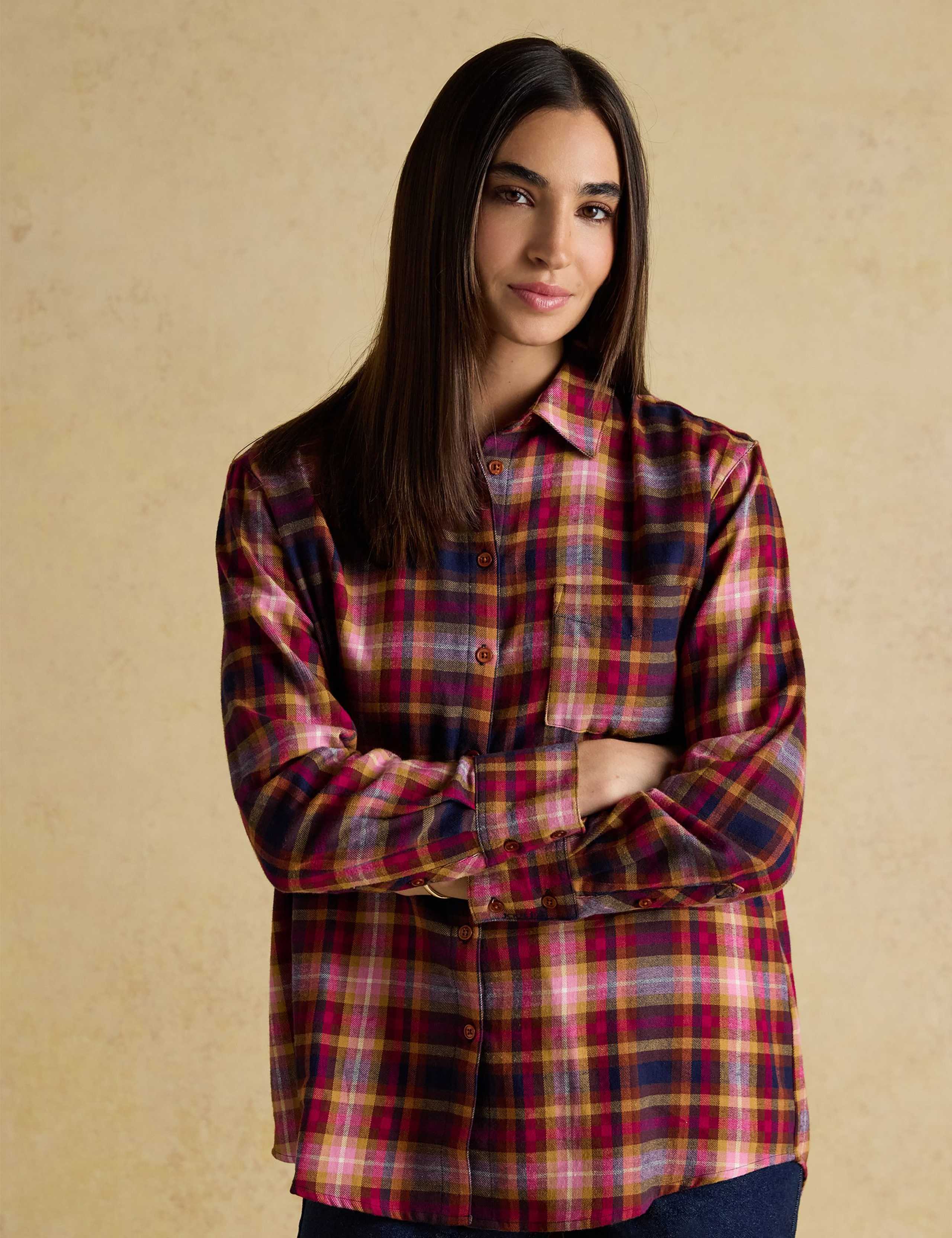 Brushed Pure Cotton Checked Shirt