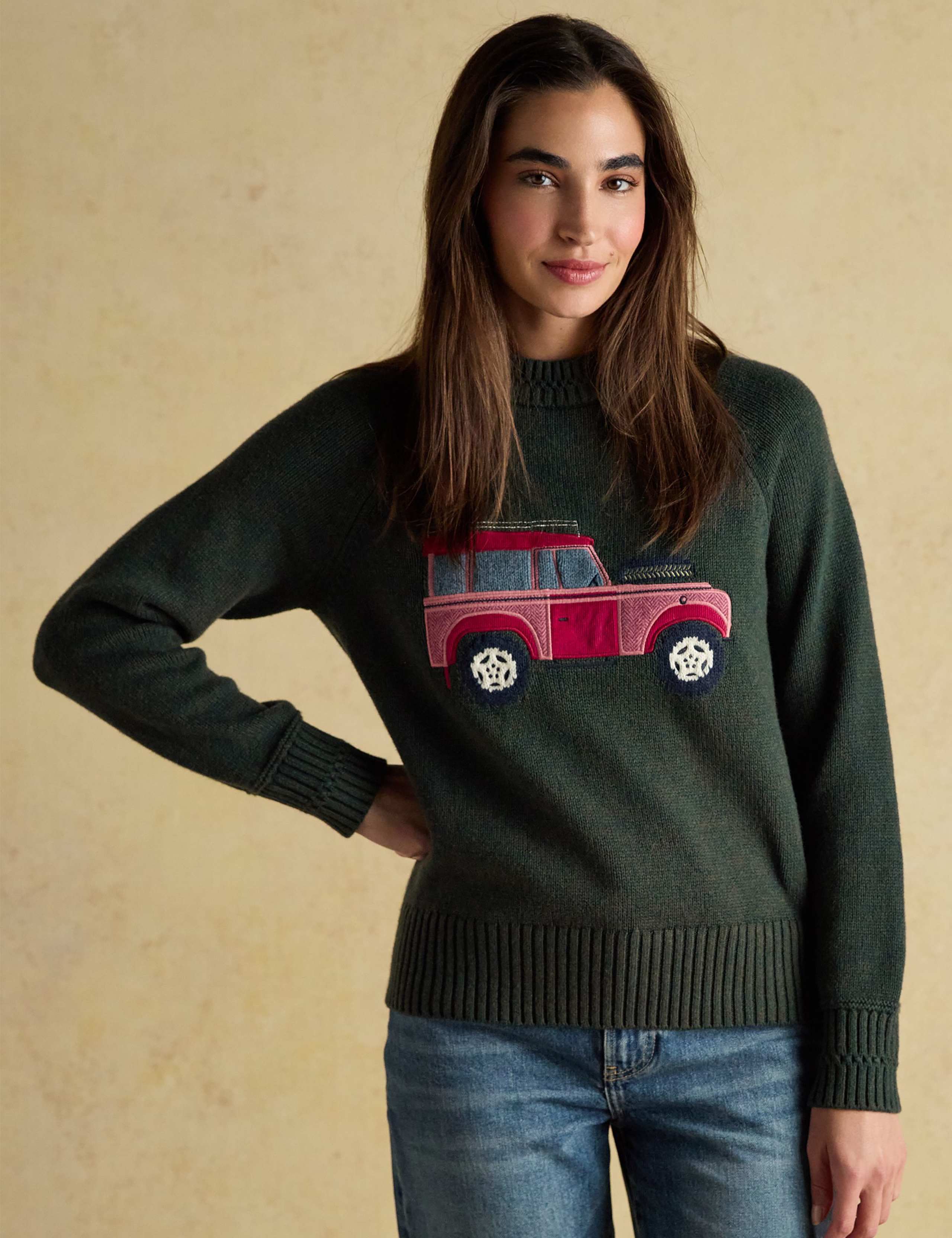 Cotton Rich Intarsia 4x4 Jumper with Wool