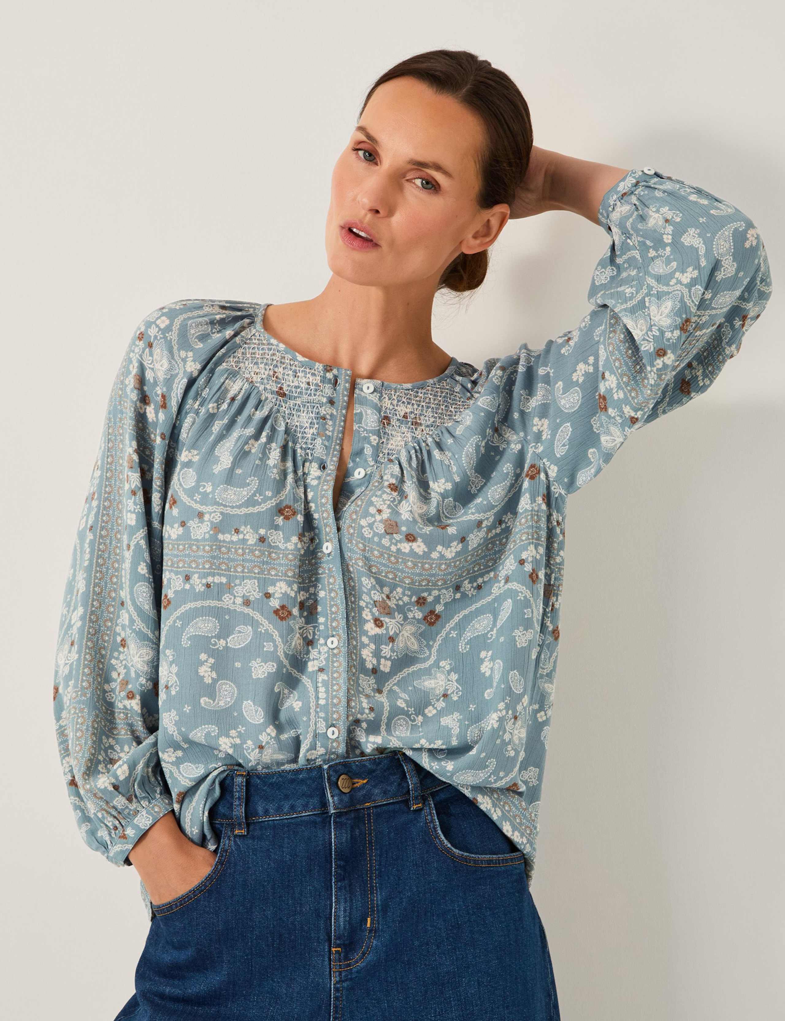 Paisley Button Through Blouse