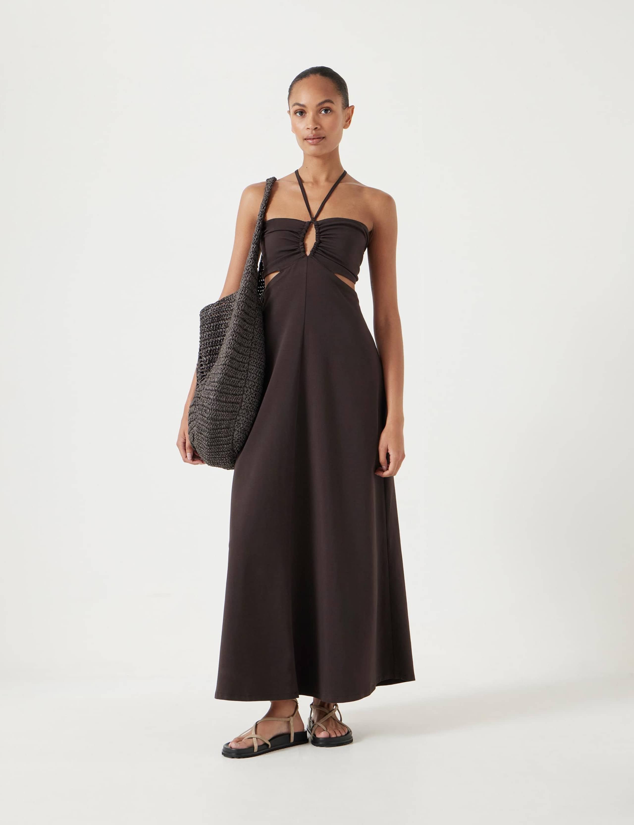 Cotton Rich Cut Out Detail Beach Dress