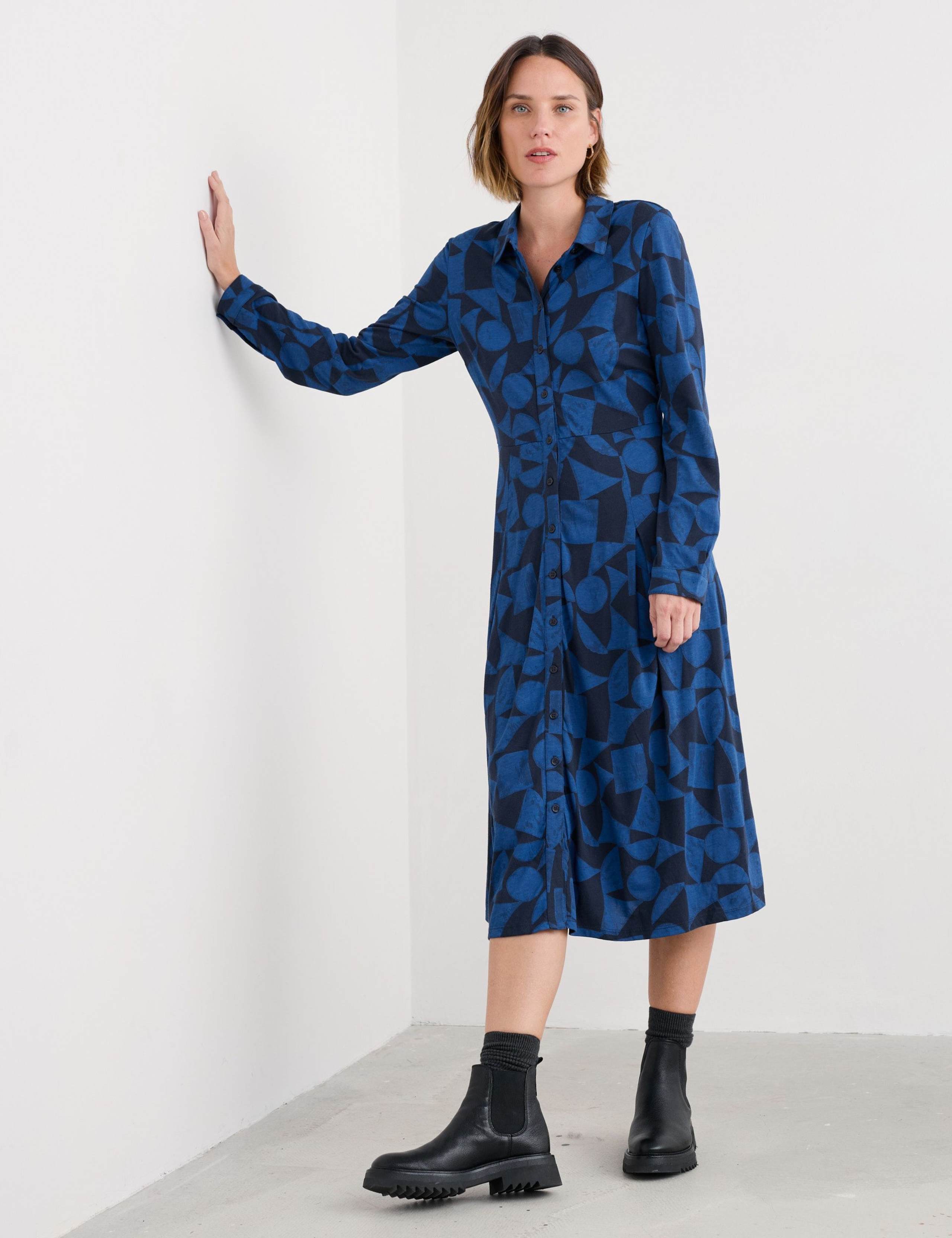 Cotton Rich Printed Midi Shirt Dress