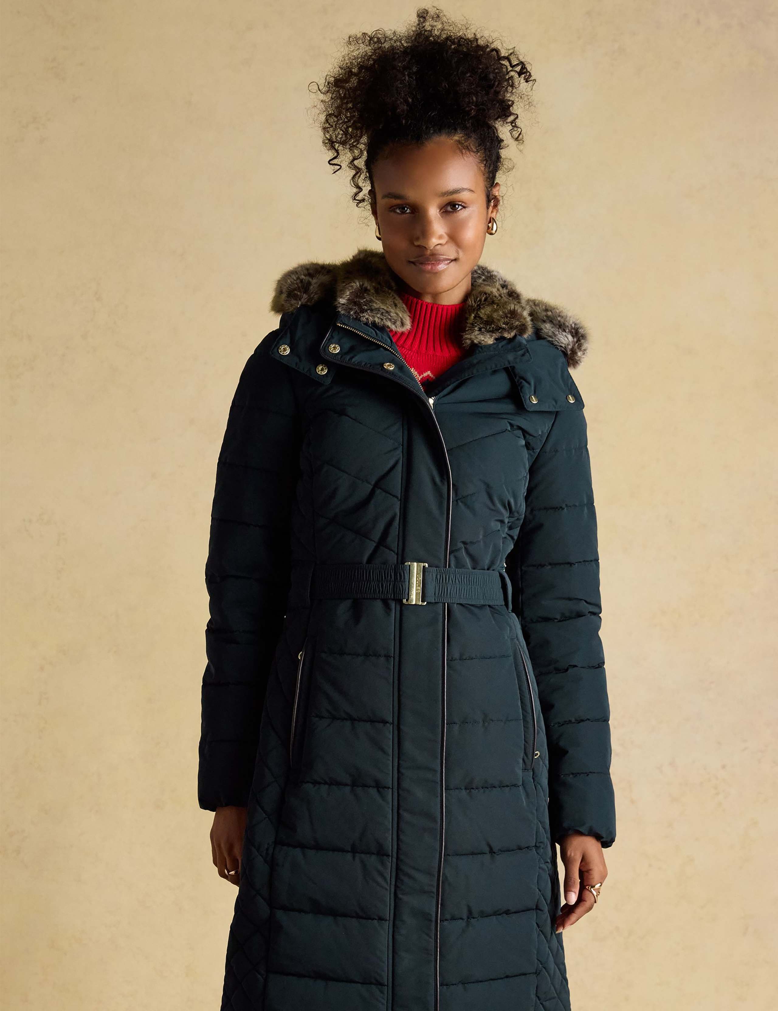 Hooded Quilted Longline Puffer Coat