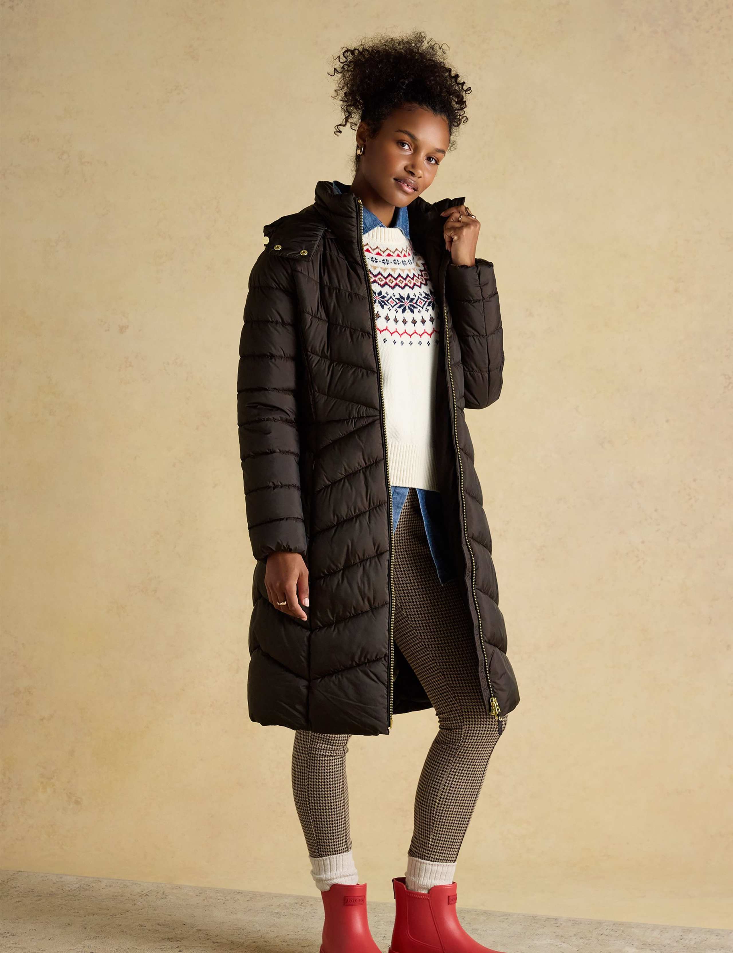 Hooded Quilted Longline Puffer Coat