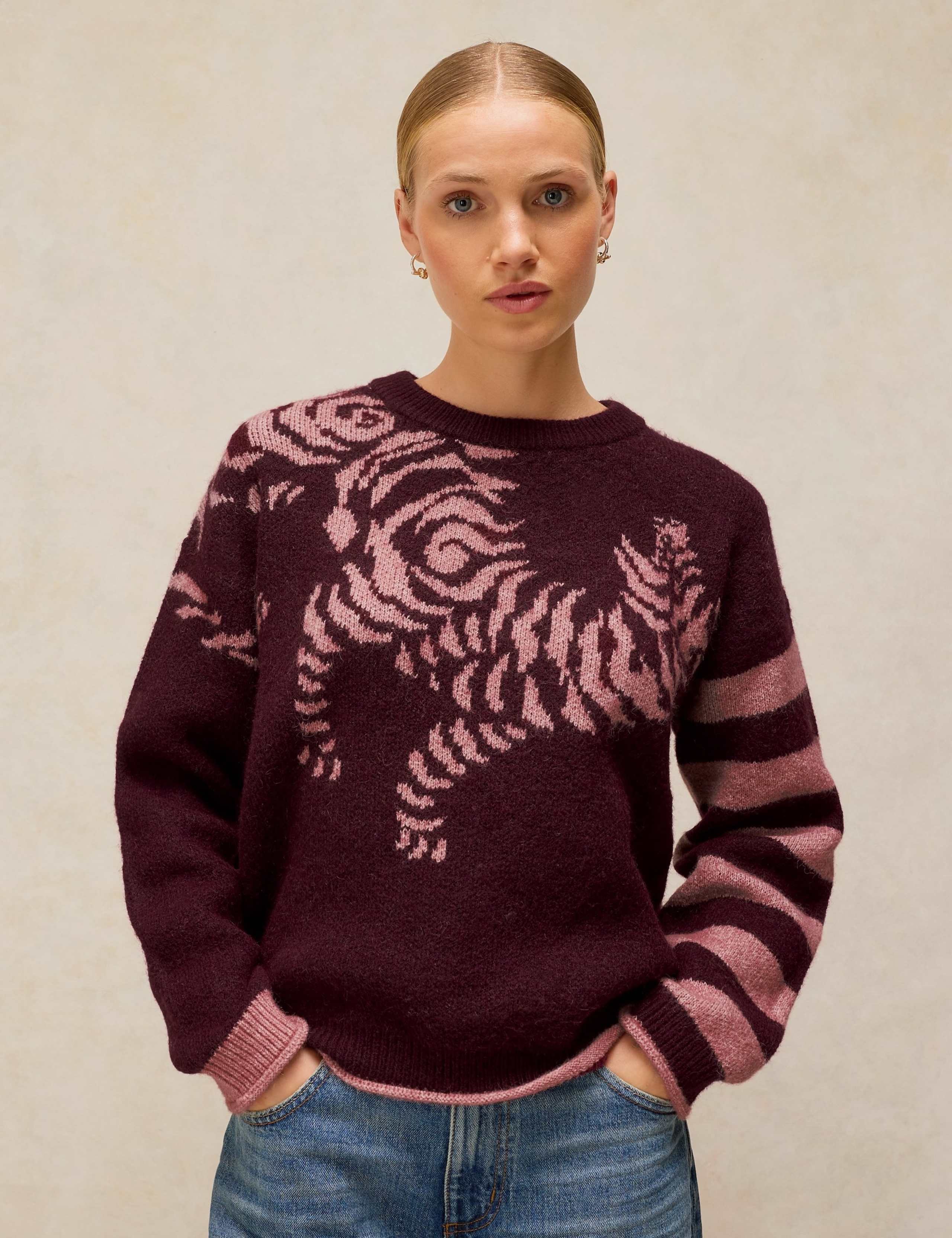 Tiger Stripe Jumper With Wool