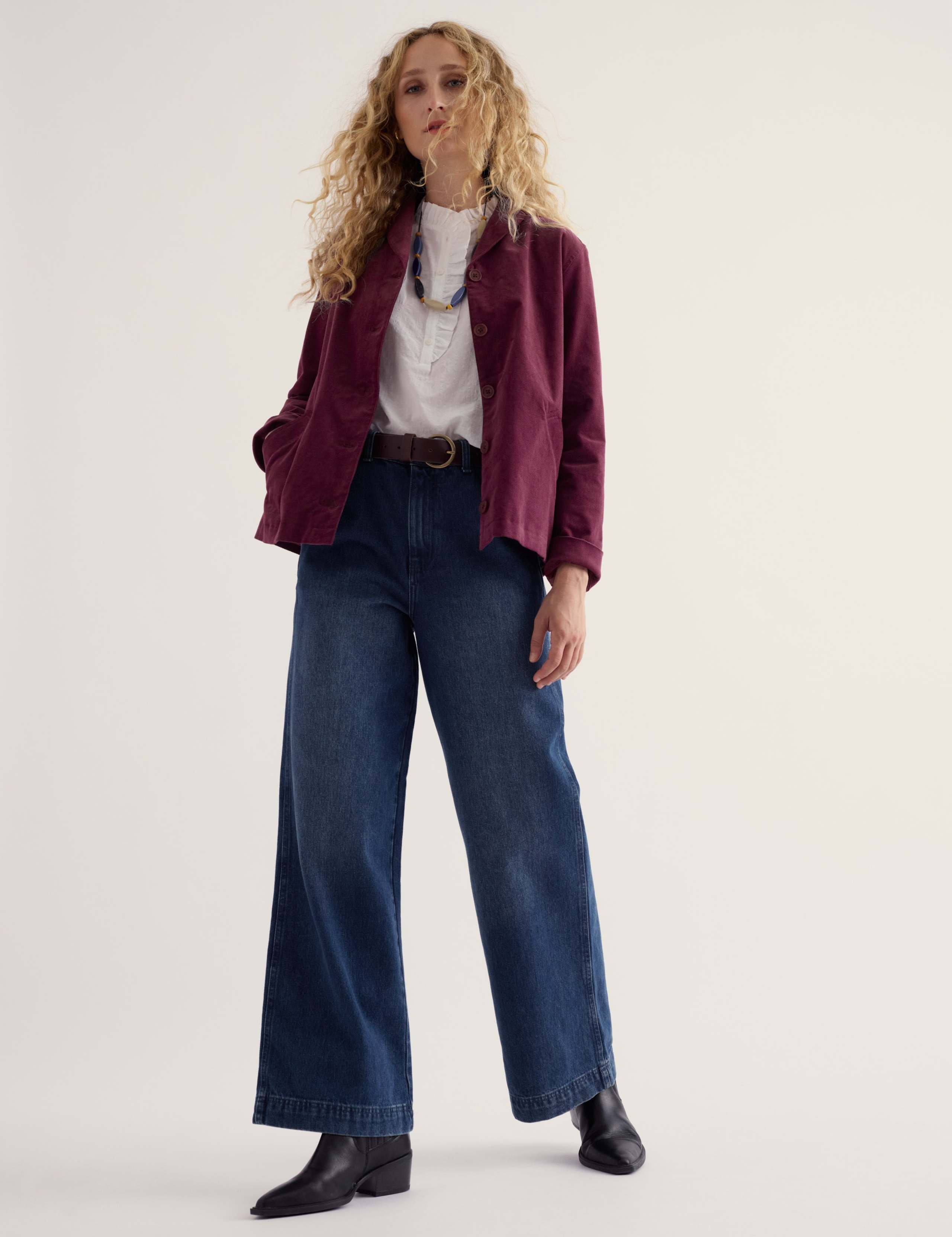 Cotton Rich Collared Short Jacket