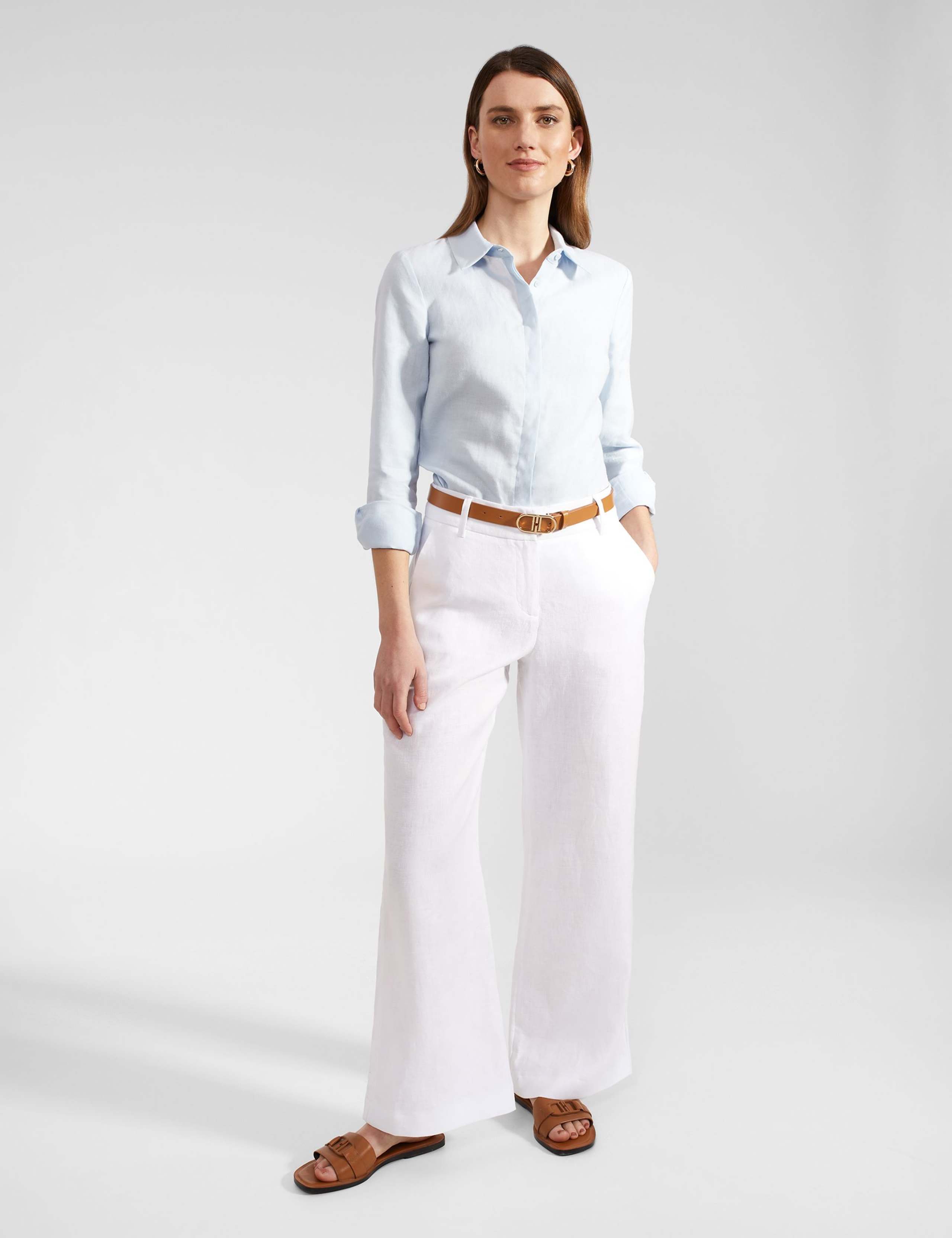 Pure Linen Wide Leg Trousers