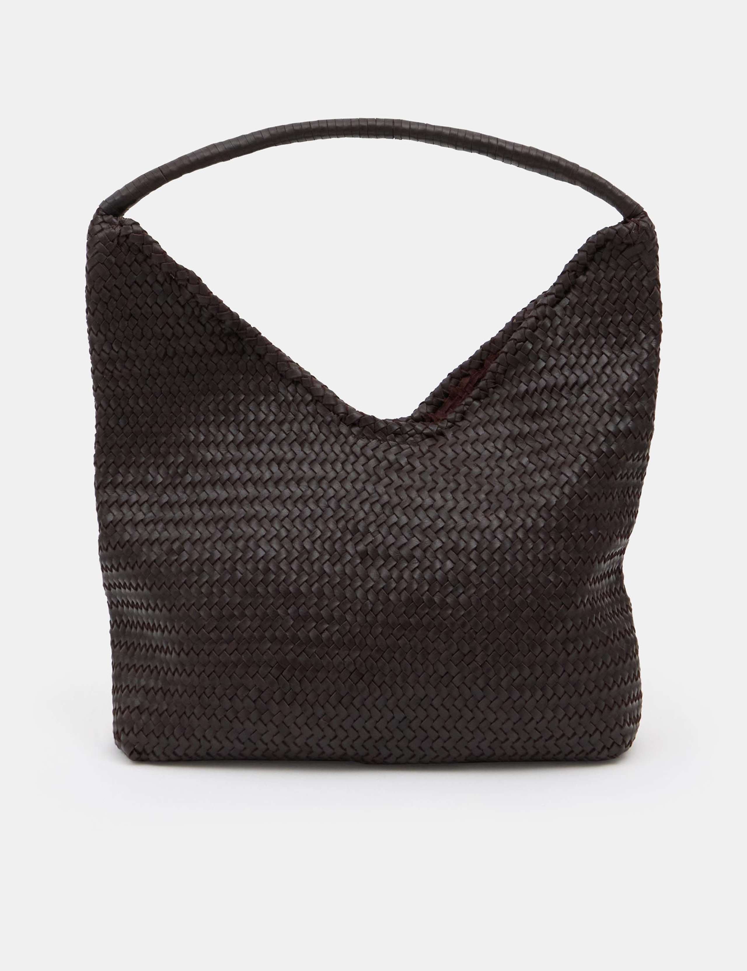 Leather Woven Tote Bag